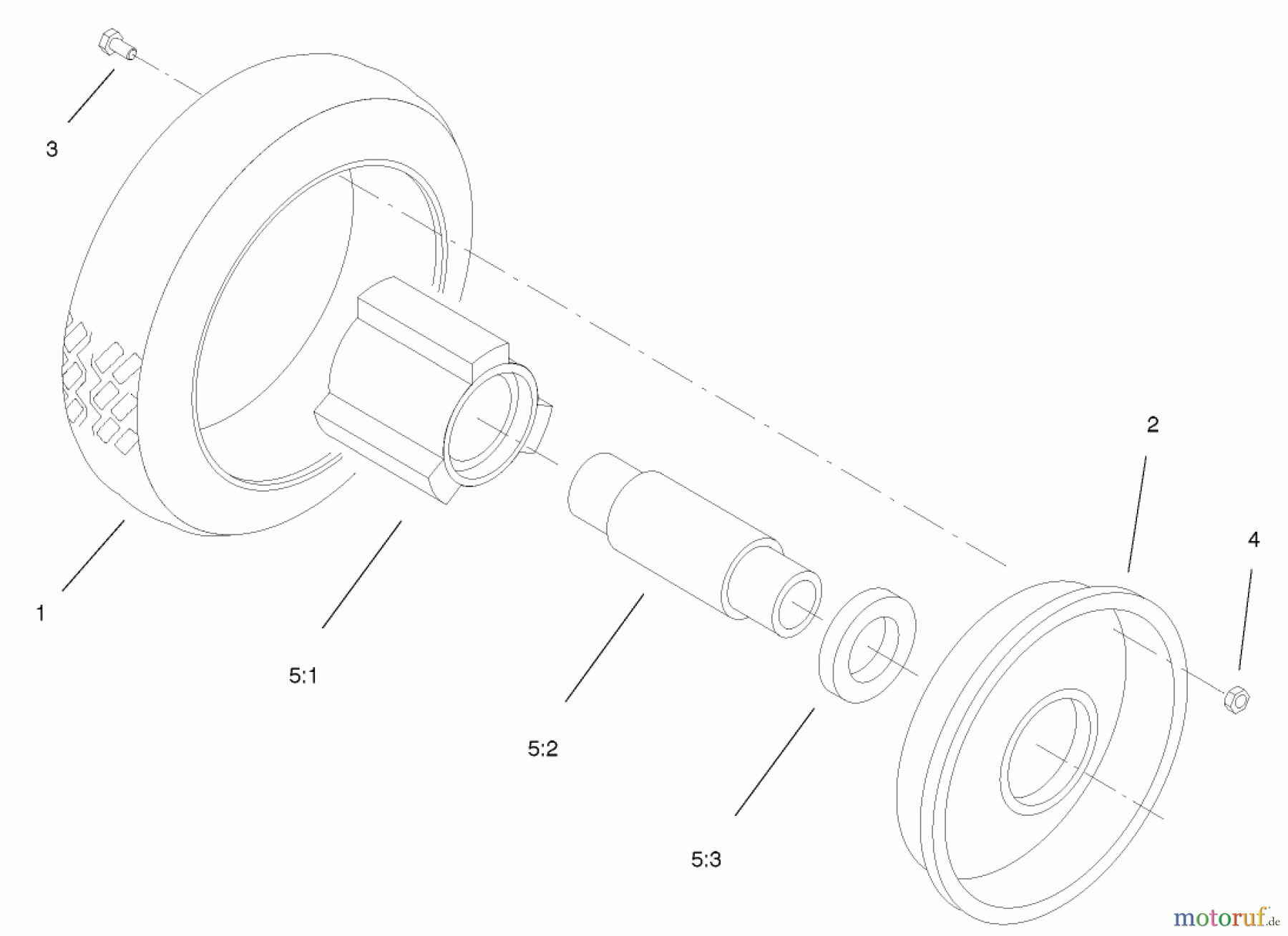  Rasenmäher 22038 - Toro 53cm Walk-Behind Mower (SN: 220000001 - 220999999) (2002) FRONT WHEEL AND TIRE ASSEMBLY NO. 53-7720