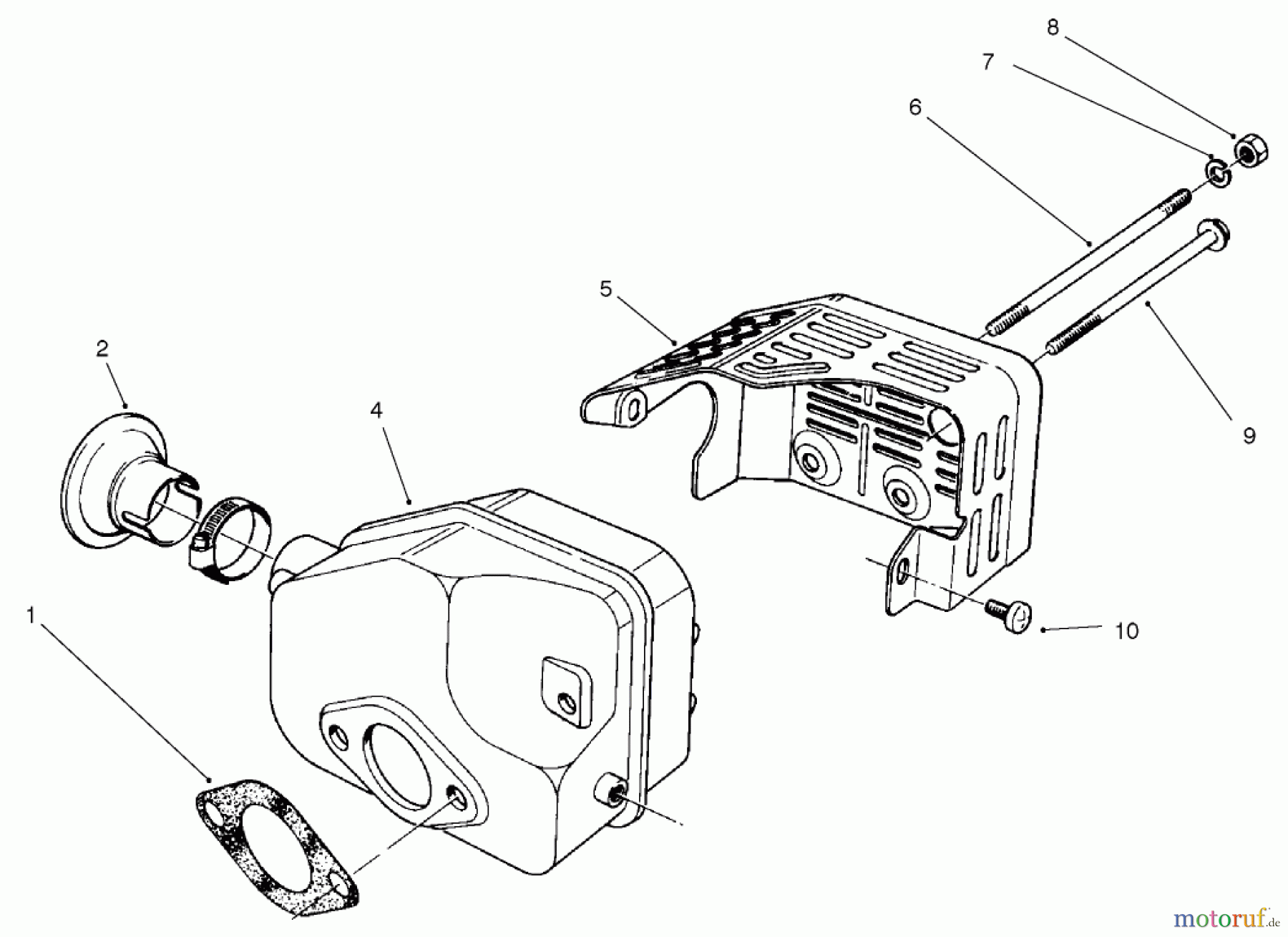  Rasenmäher 22038 - Toro 53cm Walk-Behind Mower (SN: 220000001 - 220999999) (2002) MUFFLER ASSEMBLY