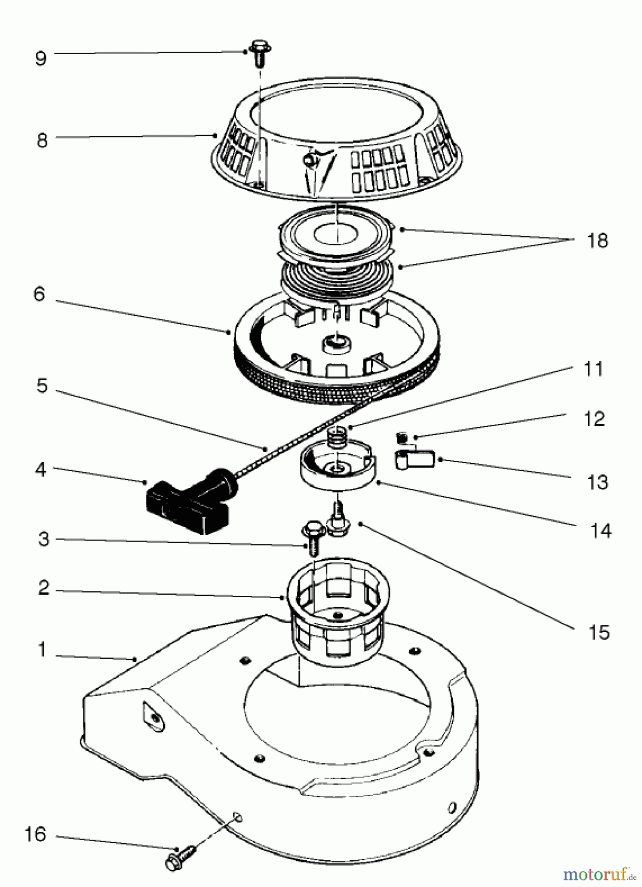  Rasenmäher 22038 - Toro 53cm Walk-Behind Mower (SN: 210000001 - 210999999) (2001) RECOIL ASSEMBLY