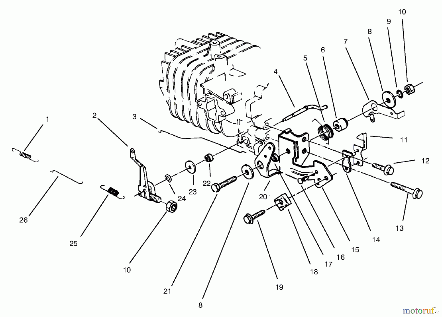  Rasenmäher 22038B - Toro 53cm Walk-Behind Mower (SN: 69000001 - 69999999) (1996) GOVERNOR ASSEMBLY (MODEL NO. 47PS5-3)(MODEL NO. 22038B)(MODEL NO. 47PT6-3)(MODEL NO. 22038)