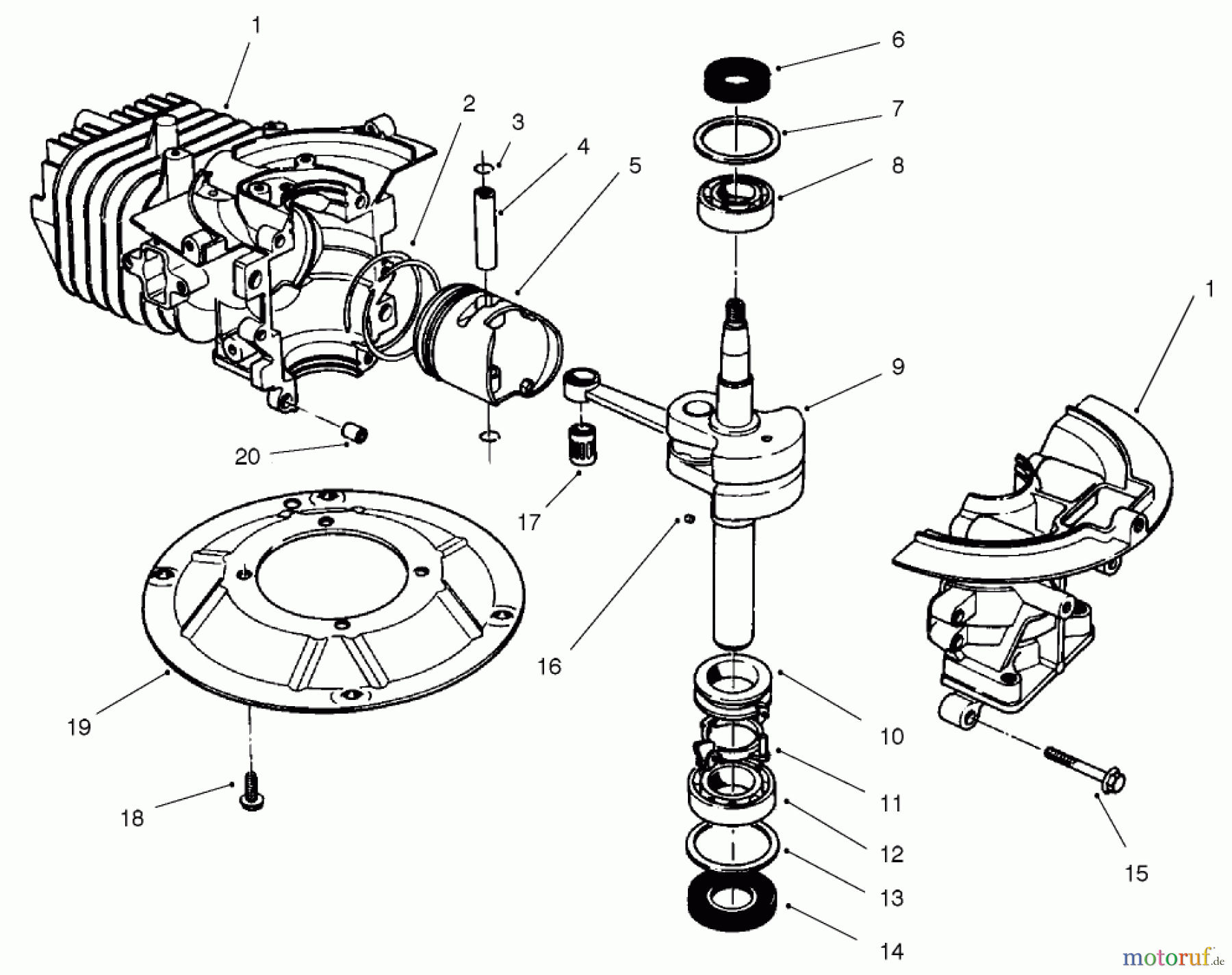  Rasenmäher 22040 - Toro Recycler Walk-Behind Mower (SN: 230000001 - 230999999) (2003) CRANKSHAFT ASSEMBLY