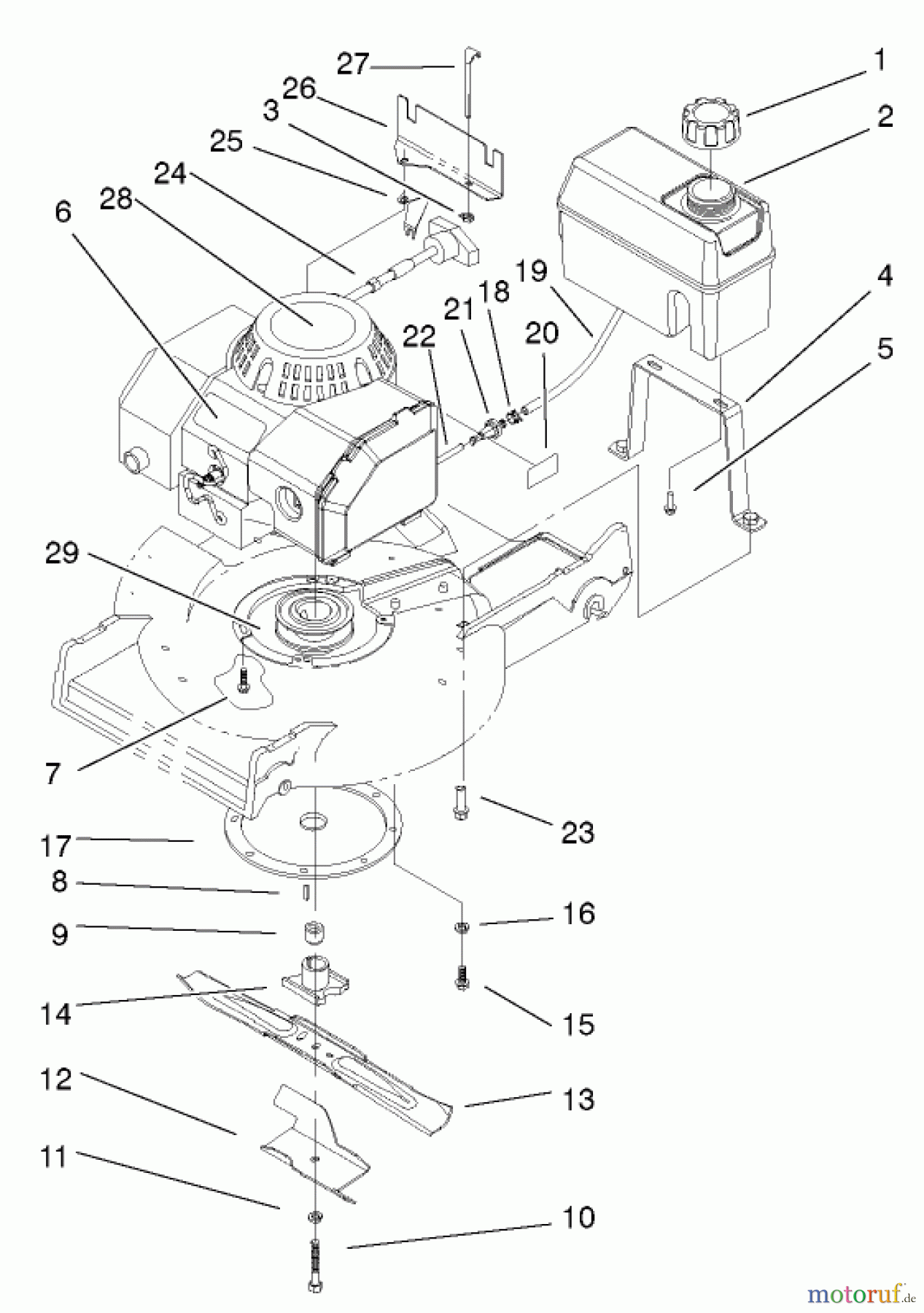  Rasenmäher 22040 - Toro Recycler Walk-Behind Mower (SN: 230000001 - 230999999) (2003) ENGINE ASSEMBLY