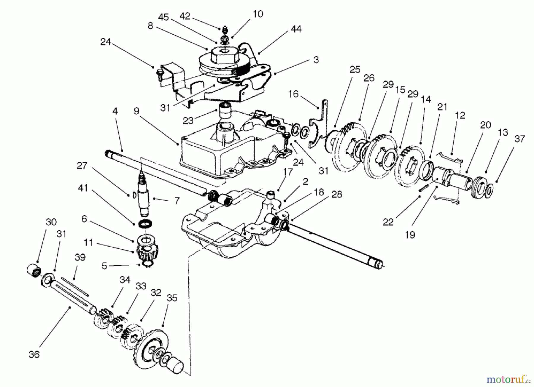  Rasenmäher 22040 - Toro Recycler Walk-Behind Mower (SN: 230000001 - 230999999) (2003) GEAR CASE ASSEMBLY NO. 74-1861