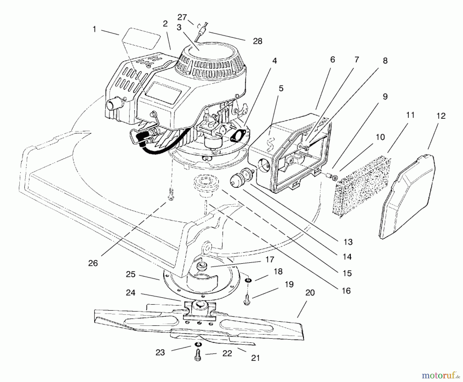  Rasenmäher 22040 - Toro Recycler Walk-Behind Mower (SN: 9900001 - 9999999) (1999) ENGINE ASSEMBLY