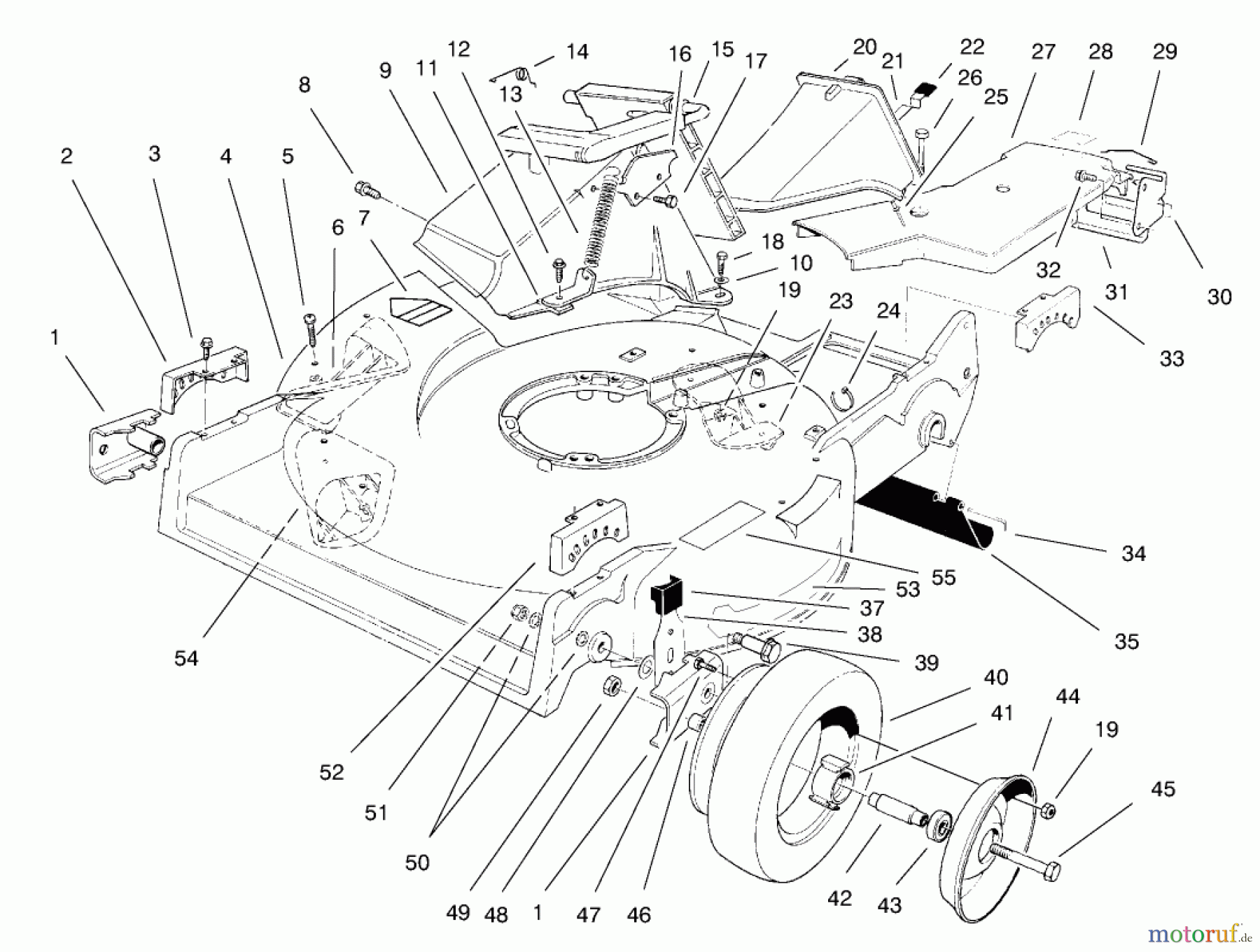  Rasenmäher 22040 - Toro Recycler Walk-Behind Mower (SN: 9900001 - 9999999) (1999) HOUSING ASSEMBLY