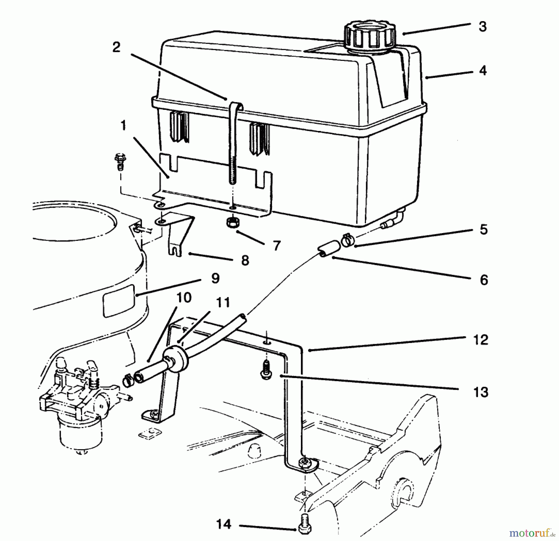  Rasenmäher 22040 - Toro Walk-Behind Mower (SN: 5900001 - 5999999) (1995) GAS TANK ASSEMBLY