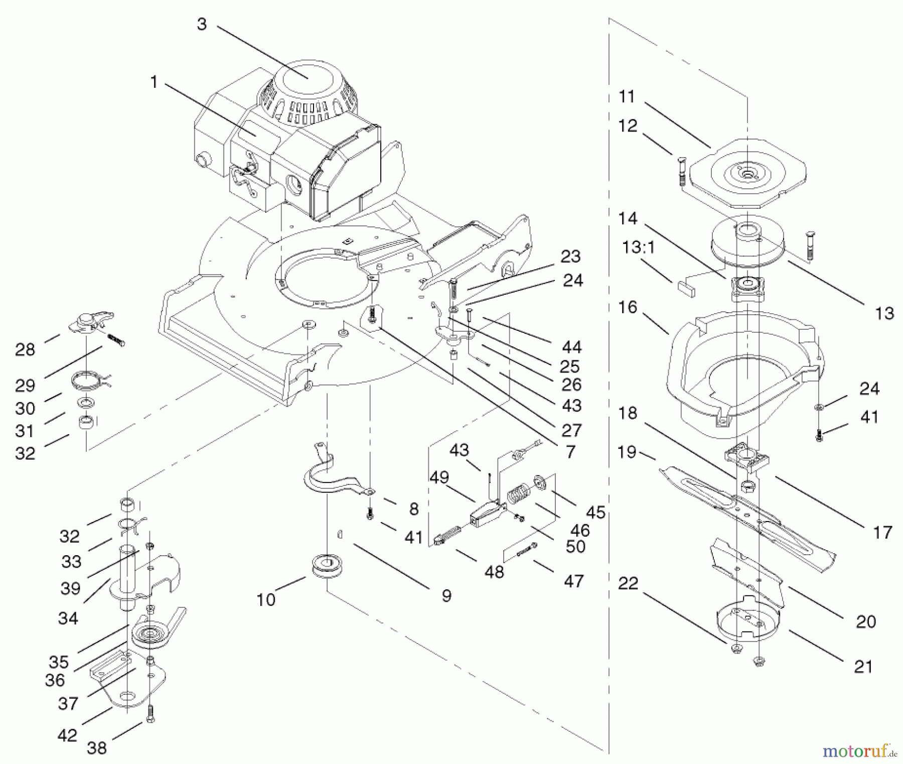  Rasenmäher 22043 - Toro Recycler Mower (SN: 200000001 - 200999999) (2000) ENGINE & BLADE BRAKE CLUTCH ASSEMBLY