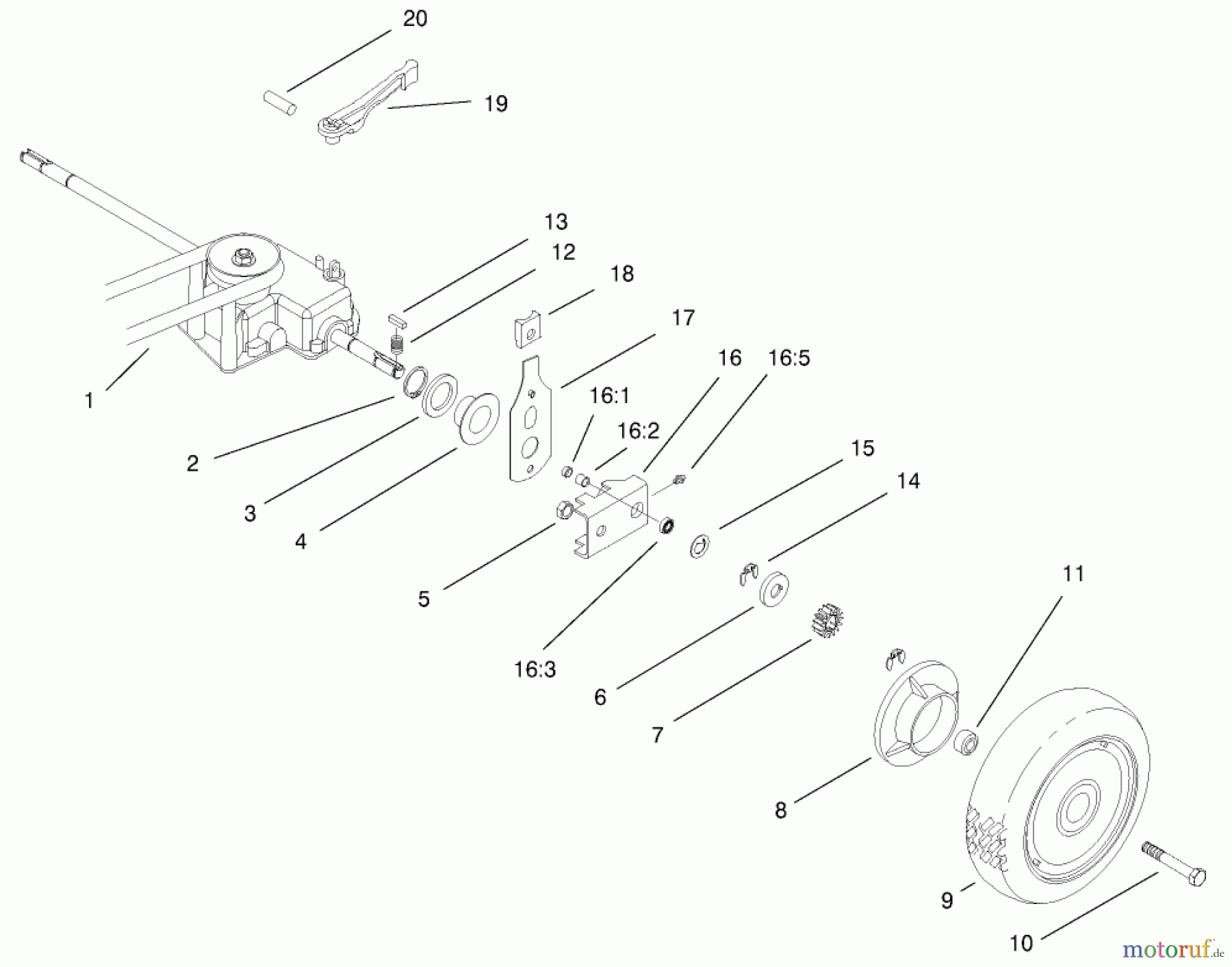  Rasenmäher 22043 - Toro Recycler Mower (SN: 200000001 - 200999999) (2000) REAR AXLE ASSEMBLY