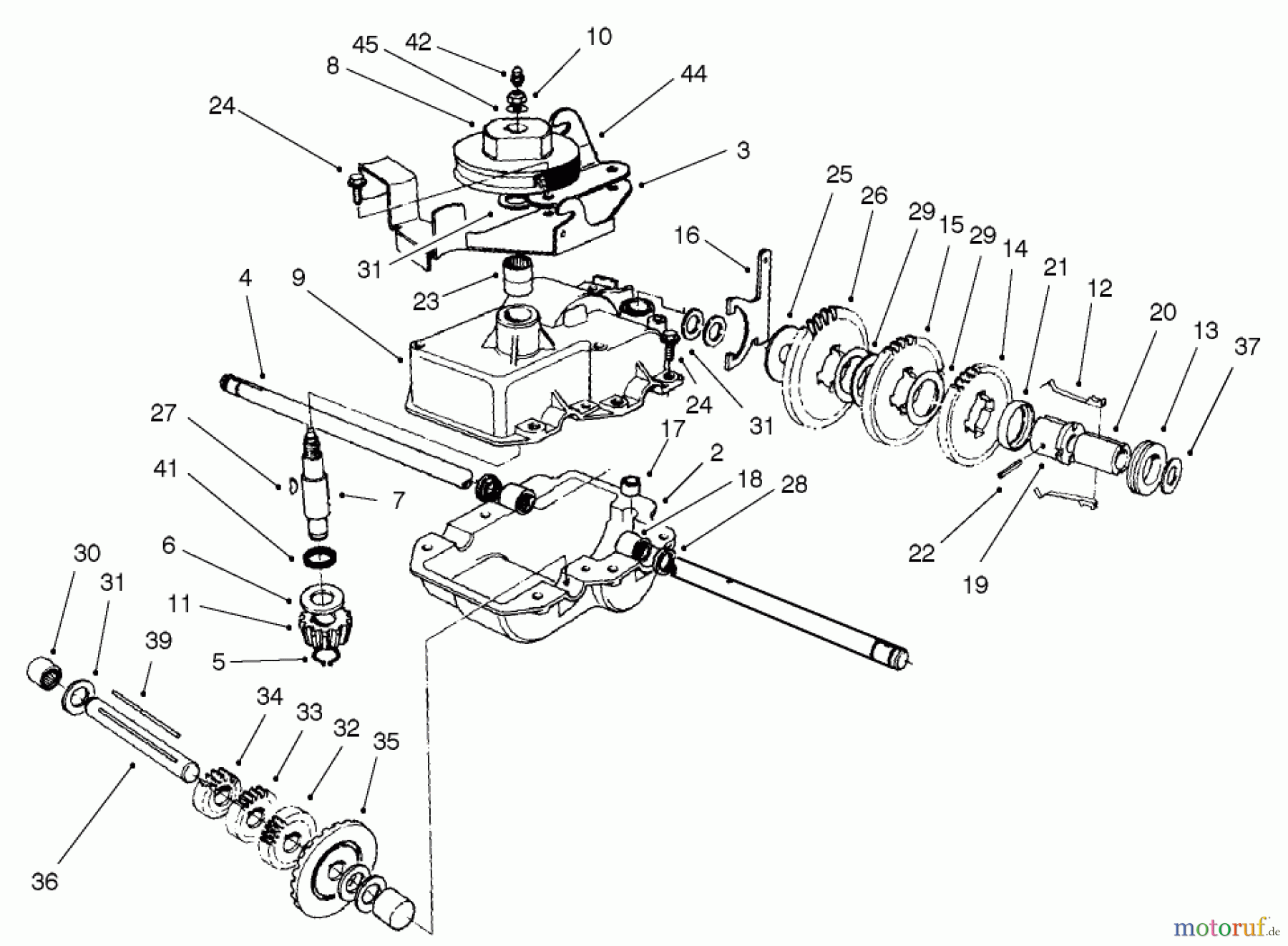  Rasenmäher 22043 - Toro Recycler Mower (SN: 230000001 - 230999999) (2003) GEAR CASE ASSEMBLY NO. 74-1861