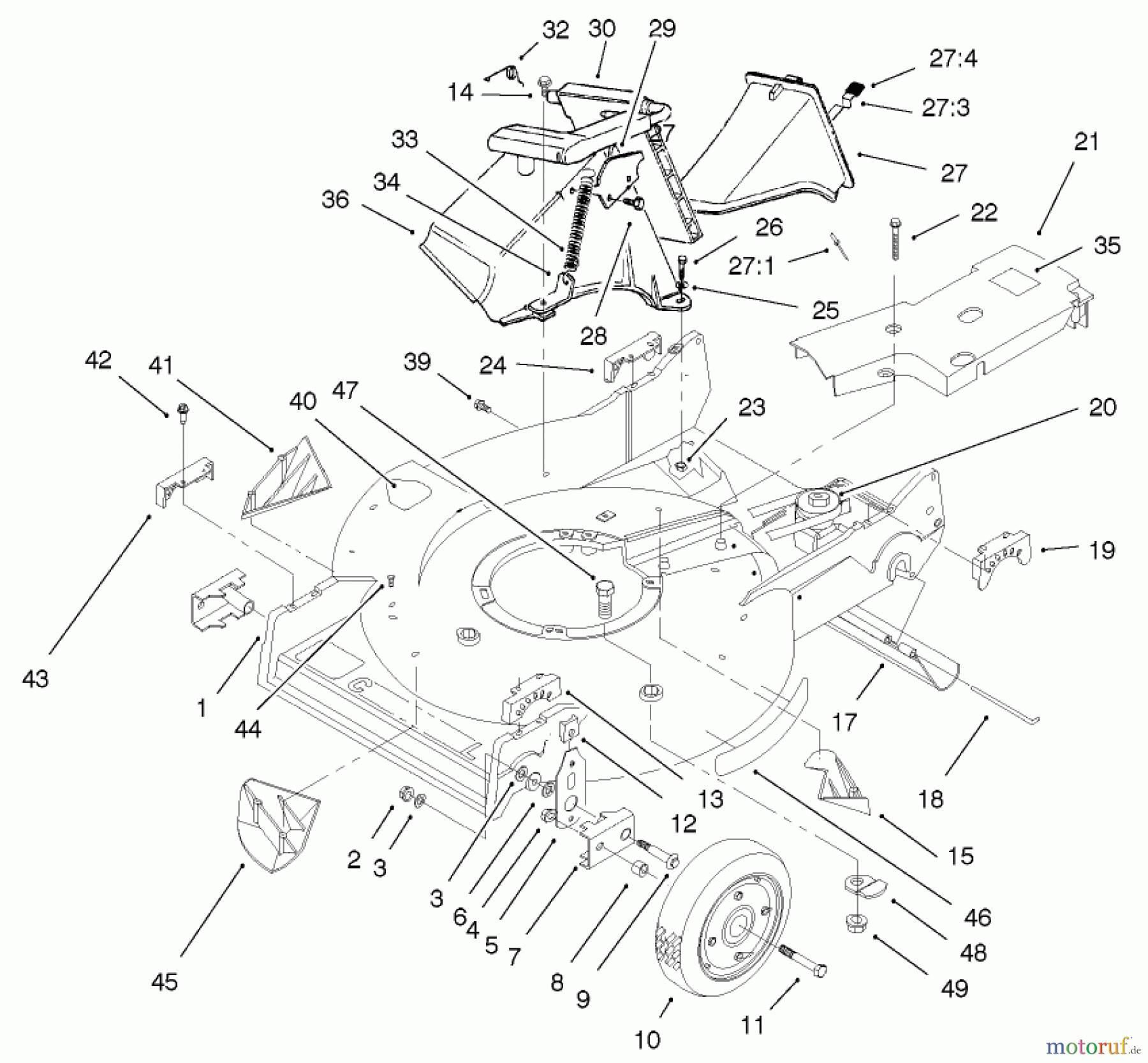  Rasenmäher 22043 - Toro Recycler Mower (SN: 220000001 - 220999999) (2002) HOUSING ASSEMBLY