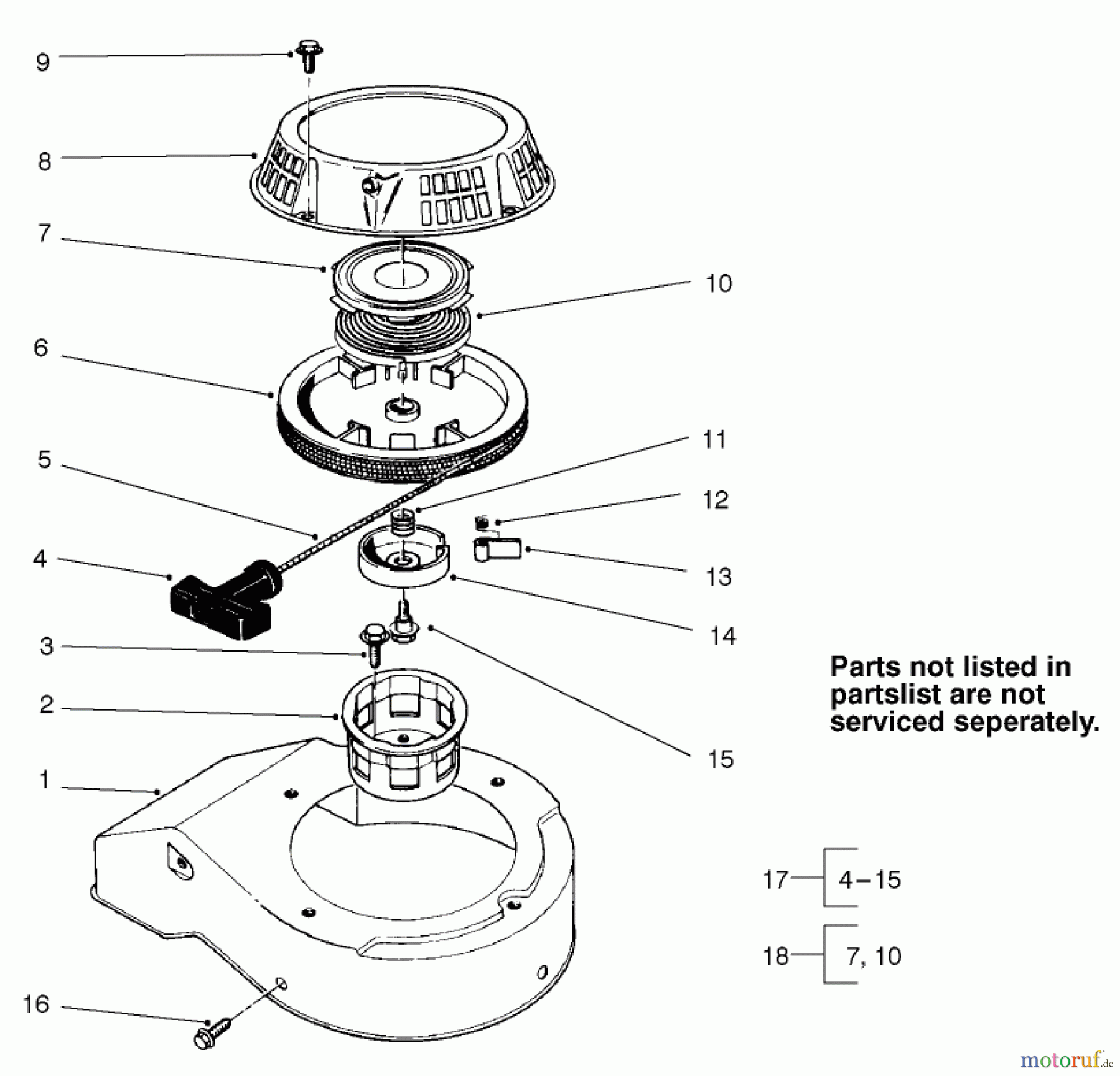  Rasenmäher 22043 - Toro Recycler Mower (SN: 210000001 - 210999999) (2001) STARTER ASSEMBLY NO. 81-2030