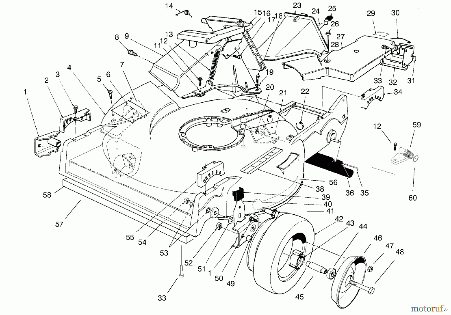  Rasenmäher 22043 - Toro Walk-Behind Mower (SN: 2000001 - 2999999) (1992) HOUSING ASSEMBLY