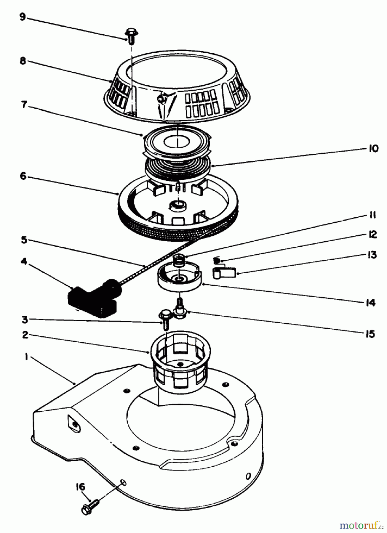  Rasenmäher 22043 - Toro Walk-Behind Mower (SN: 2000001 - 2999999) (1992) RECOIL ASSEMBLY (MODEL NO. 47PM1-7)