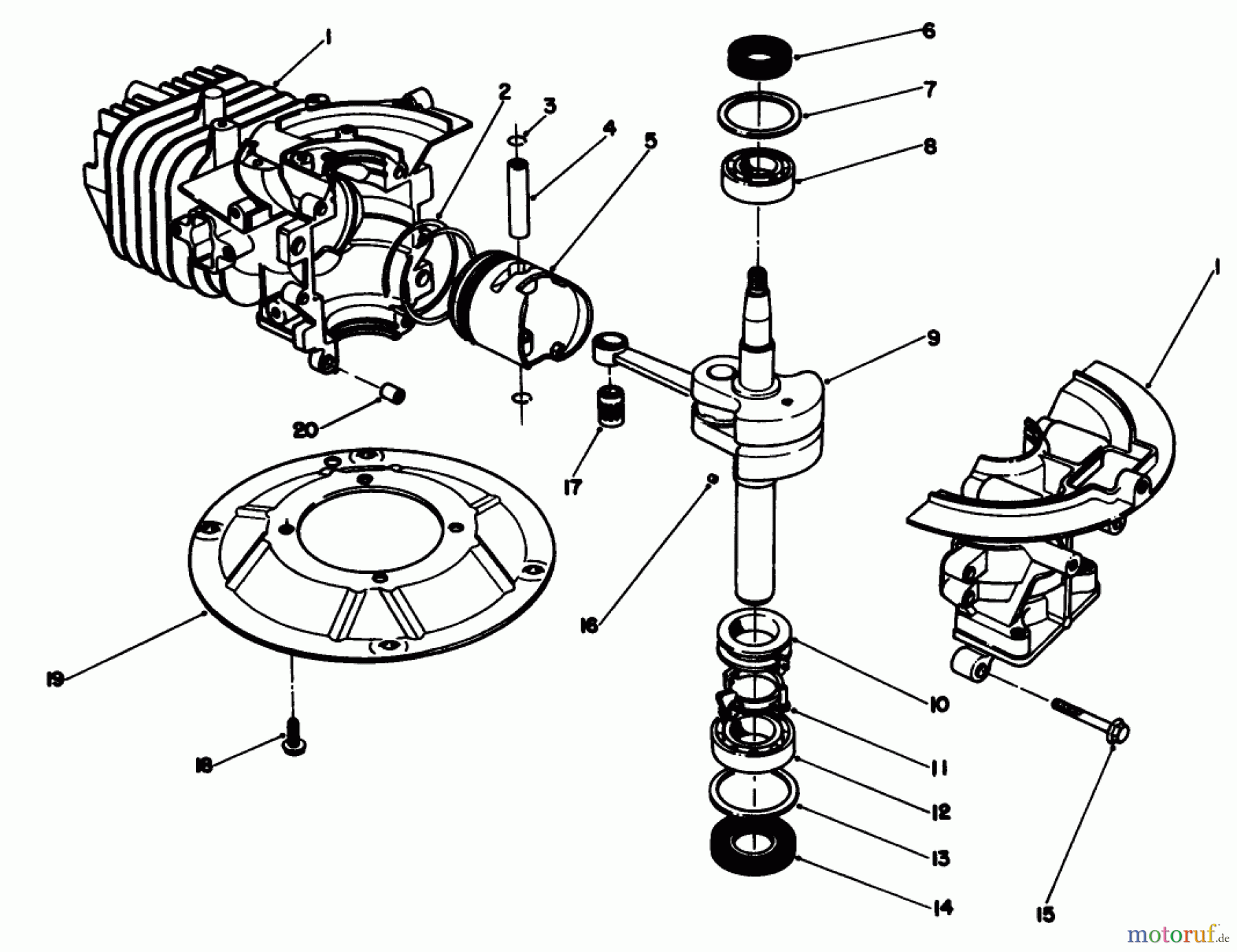  Rasenmäher 22043 - Toro Walk-Behind Mower (SN: 3900001 - 3900964) (1993) CRANKSHAFT ASSEMBLY (MODEL NO. 47PN2-7)