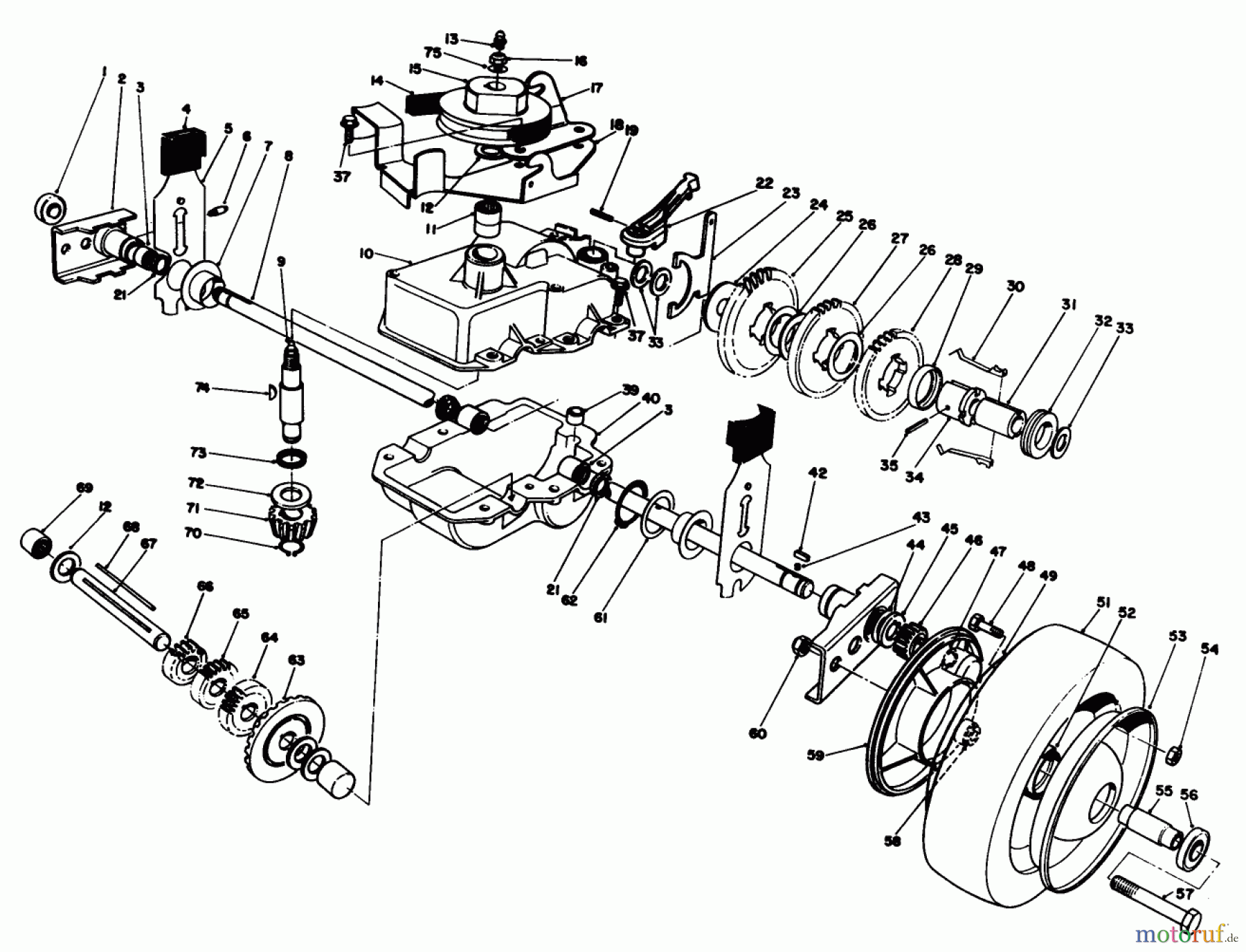  Rasenmäher 22043 - Toro Walk-Behind Mower (SN: 3900001 - 3900964) (1993) GEAR CASE ASSEMBLY