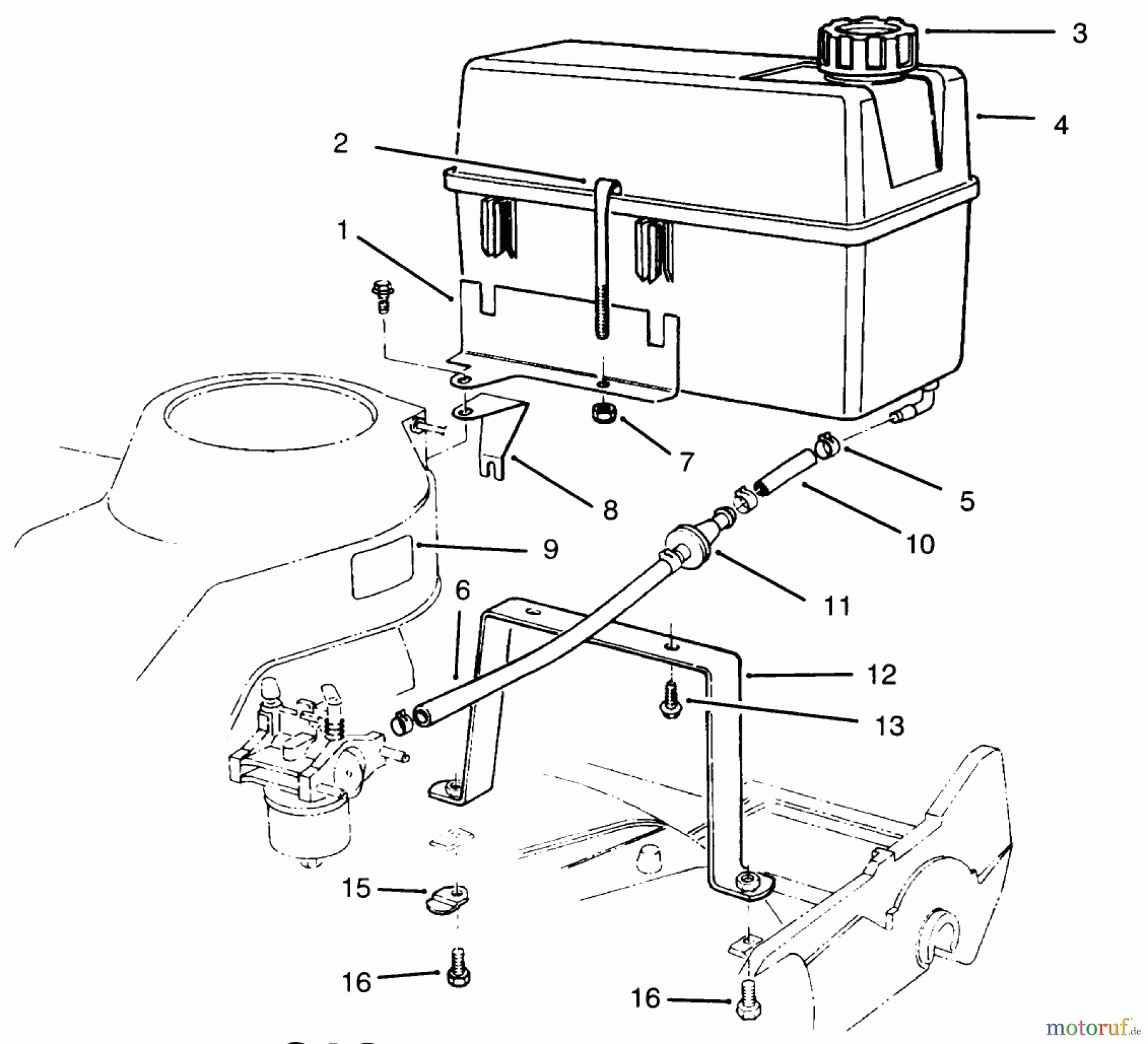  Rasenmäher 22043 - Toro Walk-Behind Mower (SN: 4900001 - 4999999) (1994) GAS TANK ASSEMBLY