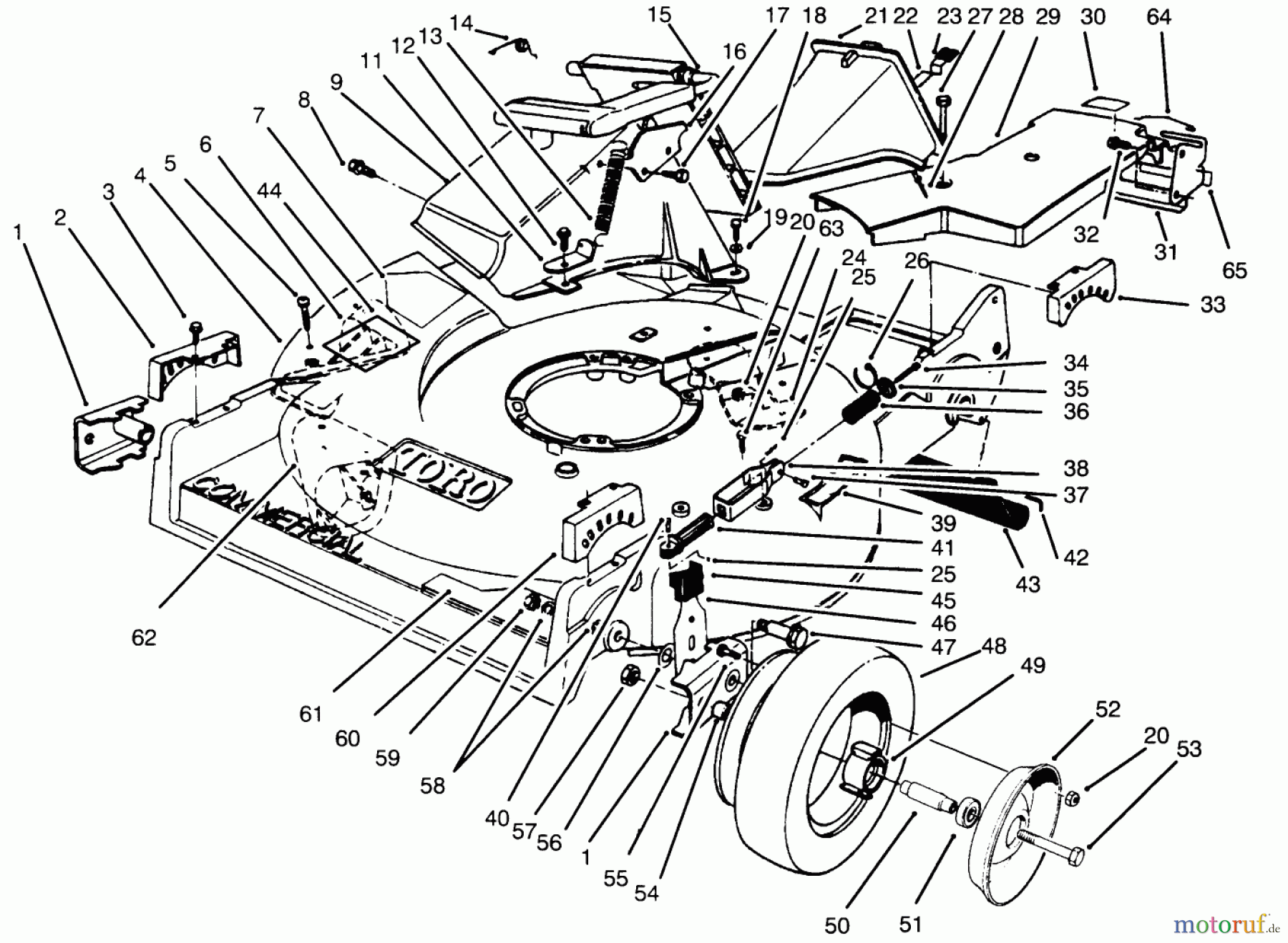  Rasenmäher 22043 - Toro Walk-Behind Mower (SN: 4900001 - 4999999) (1994) HOUSING ASSEMBLY