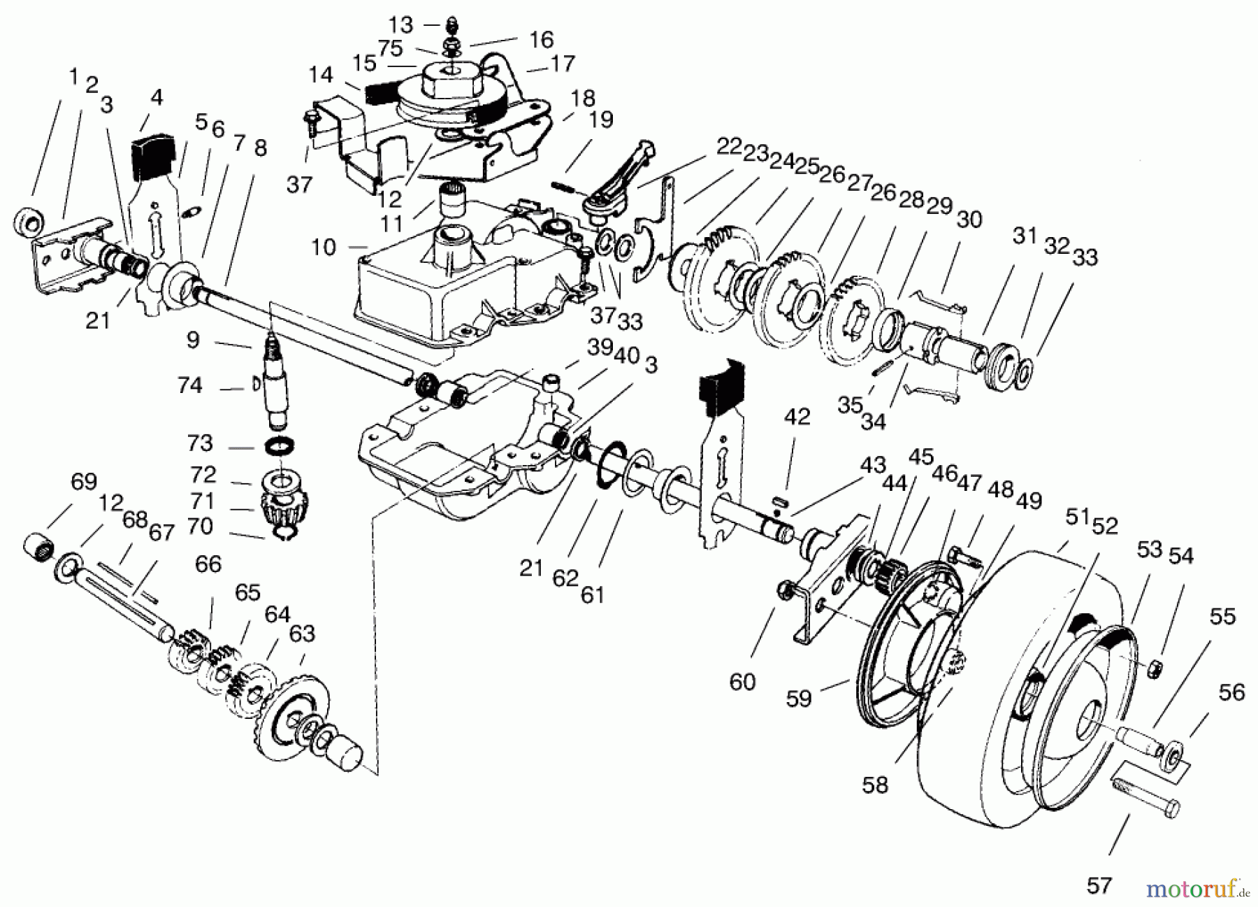  Rasenmäher 22043 - Toro Walk-Behind Mower (SN: 7900001 - 7999999) (1997) GEAR CASE ASSEMBLY