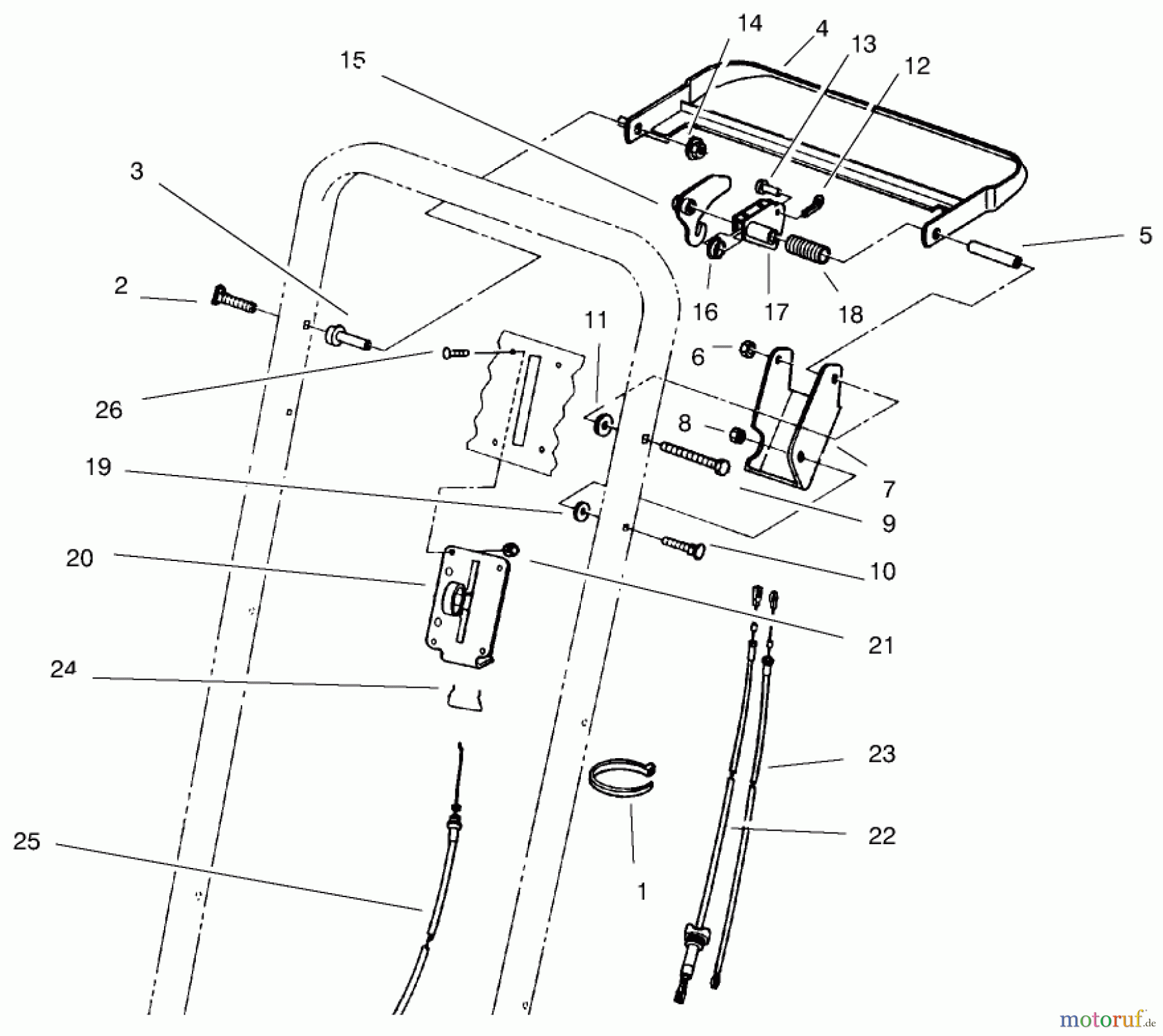  Rasenmäher 22043 - Toro Walk-Behind Mower (SN: 7900001 - 7999999) (1997) TRACTION CONTROL ASSEMBLY