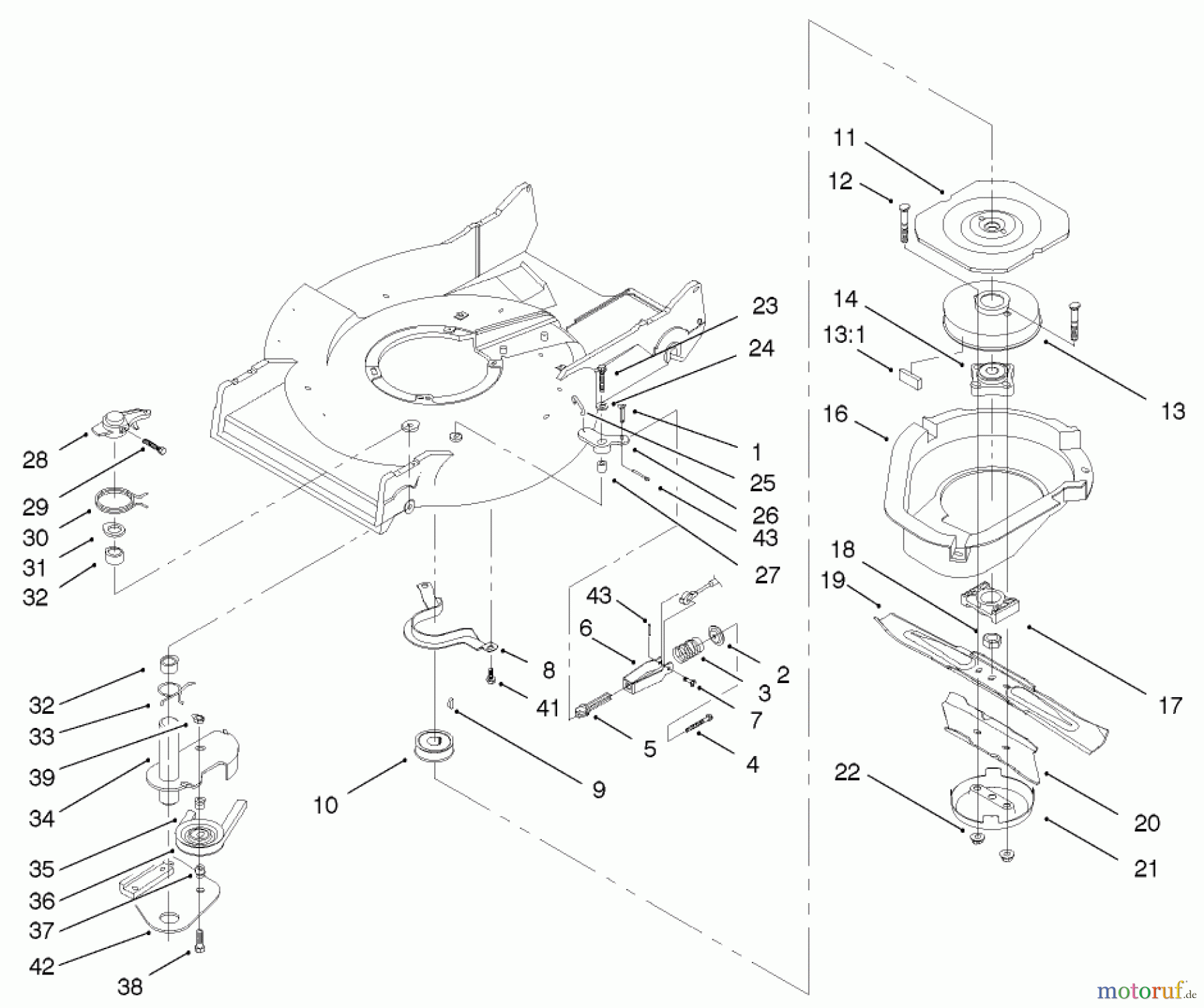  Rasenmäher 22045 - Toro 53cm Recycler Mower (SN: 210000001 - 210999999) (2001) BLADE BRAKE CLUTCH ASSEMBLY