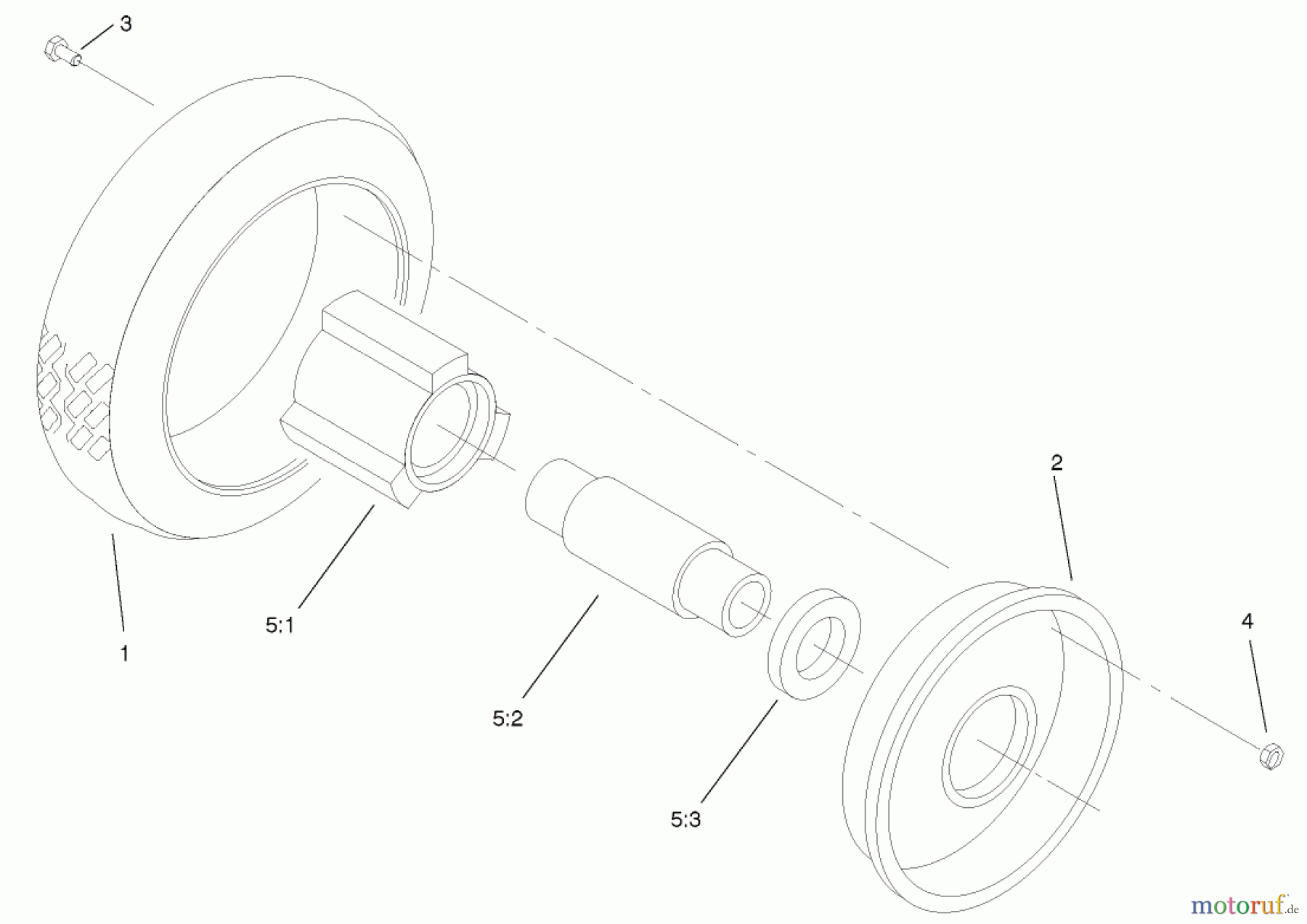  Rasenmäher 22045 - Toro 53cm Recycler Mower (SN: 220000001 - 220999999) (2002) FRONT WHEEL AND TIRE ASSEMBLY