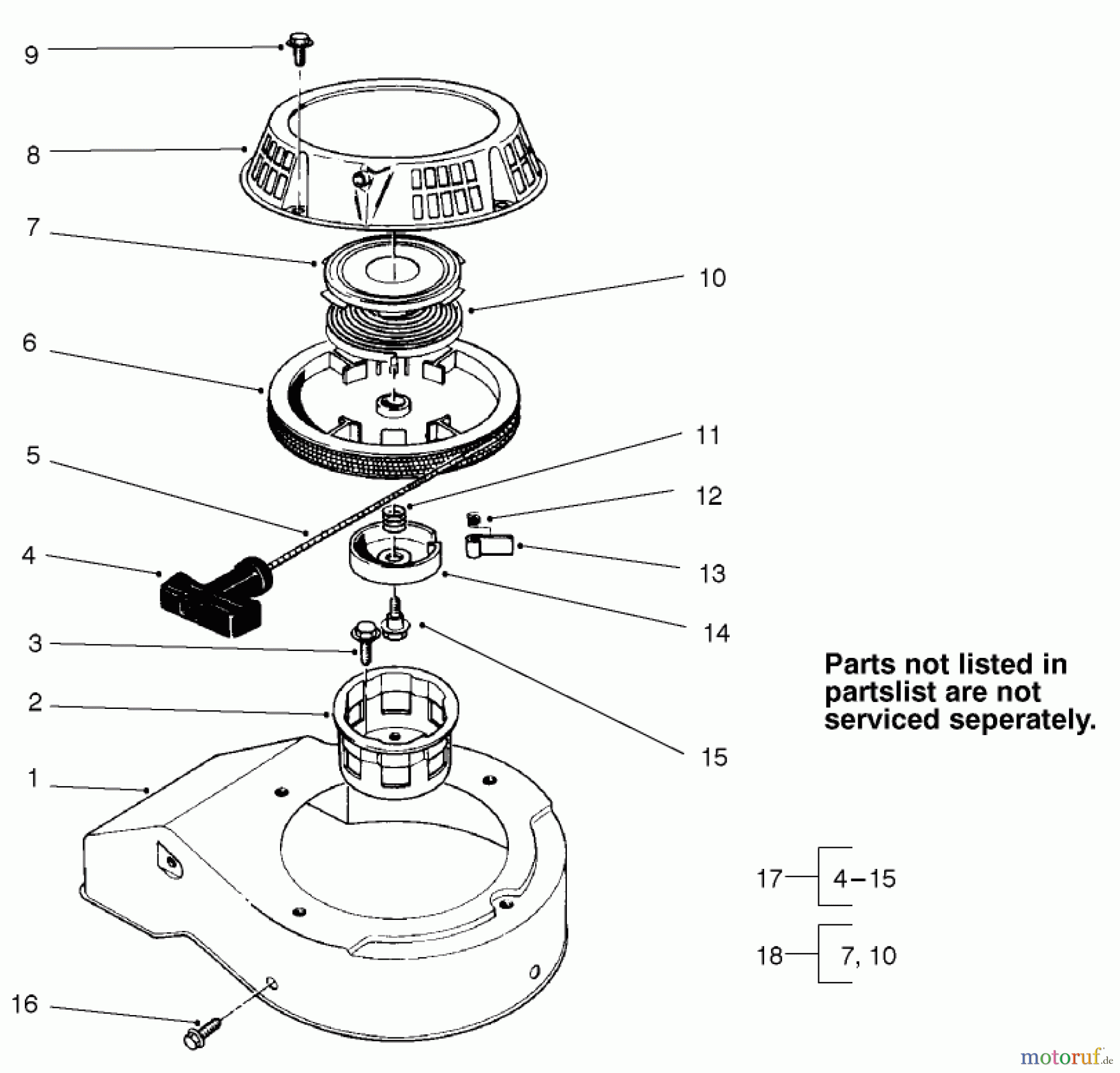  Rasenmäher 22045 - Toro 53cm Recycler Mower (SN: 230000001 - 230999999) (2003) STARTER ASSEMBLY NO. 81-2030