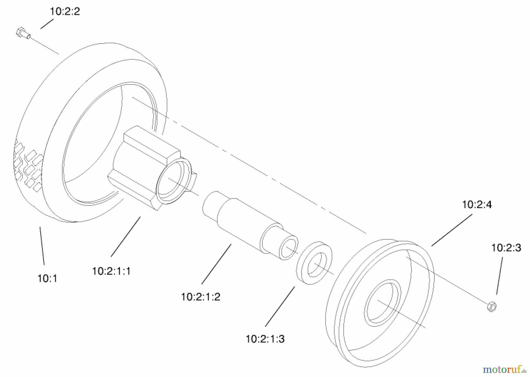  Rasenmäher 22045 - Toro Recycler Mower (SN: 9900001 - 9999999) (1999) FRONT TIRE & WHEEL ASSEMBLY