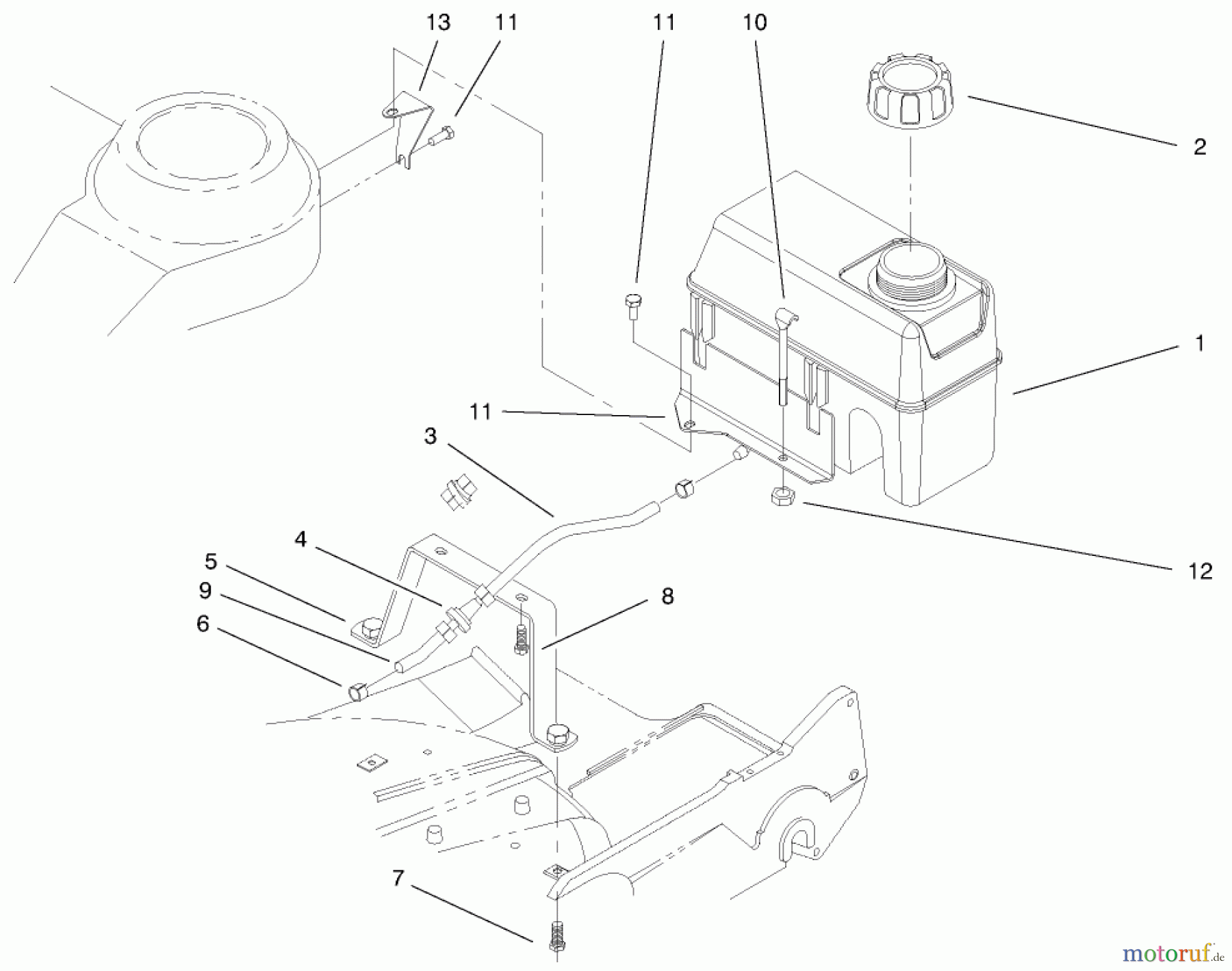  Rasenmäher 22045 - Toro Recycler Mower (SN: 200000001 - 200999999) (2000) GAS TANK ASSEMBLY