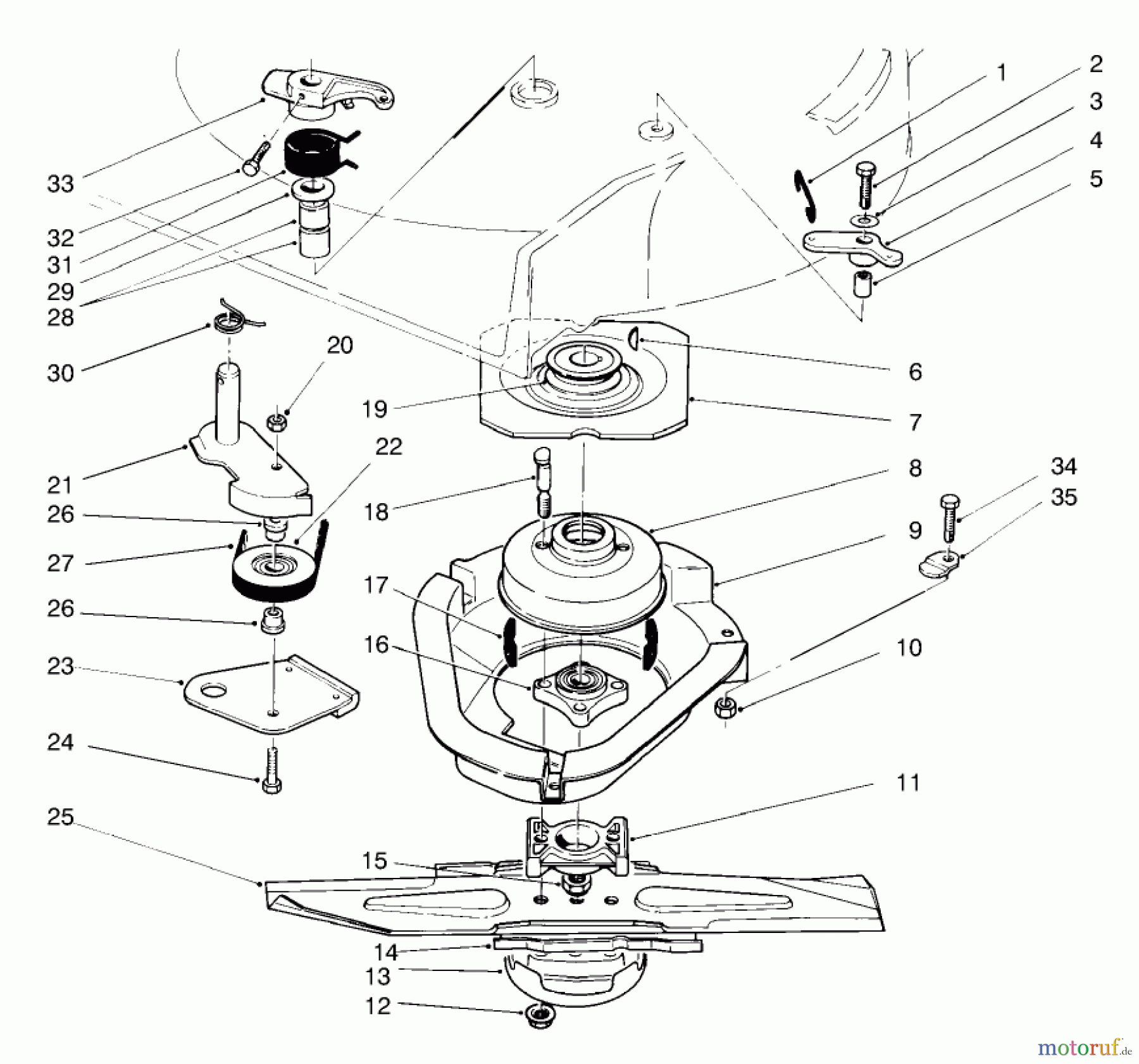  Rasenmäher 22045 - Toro Recycler Mower (SN: 7900001 - 7999999) (1997) BLADE BRAKE CLUTCH ASSEMBLY