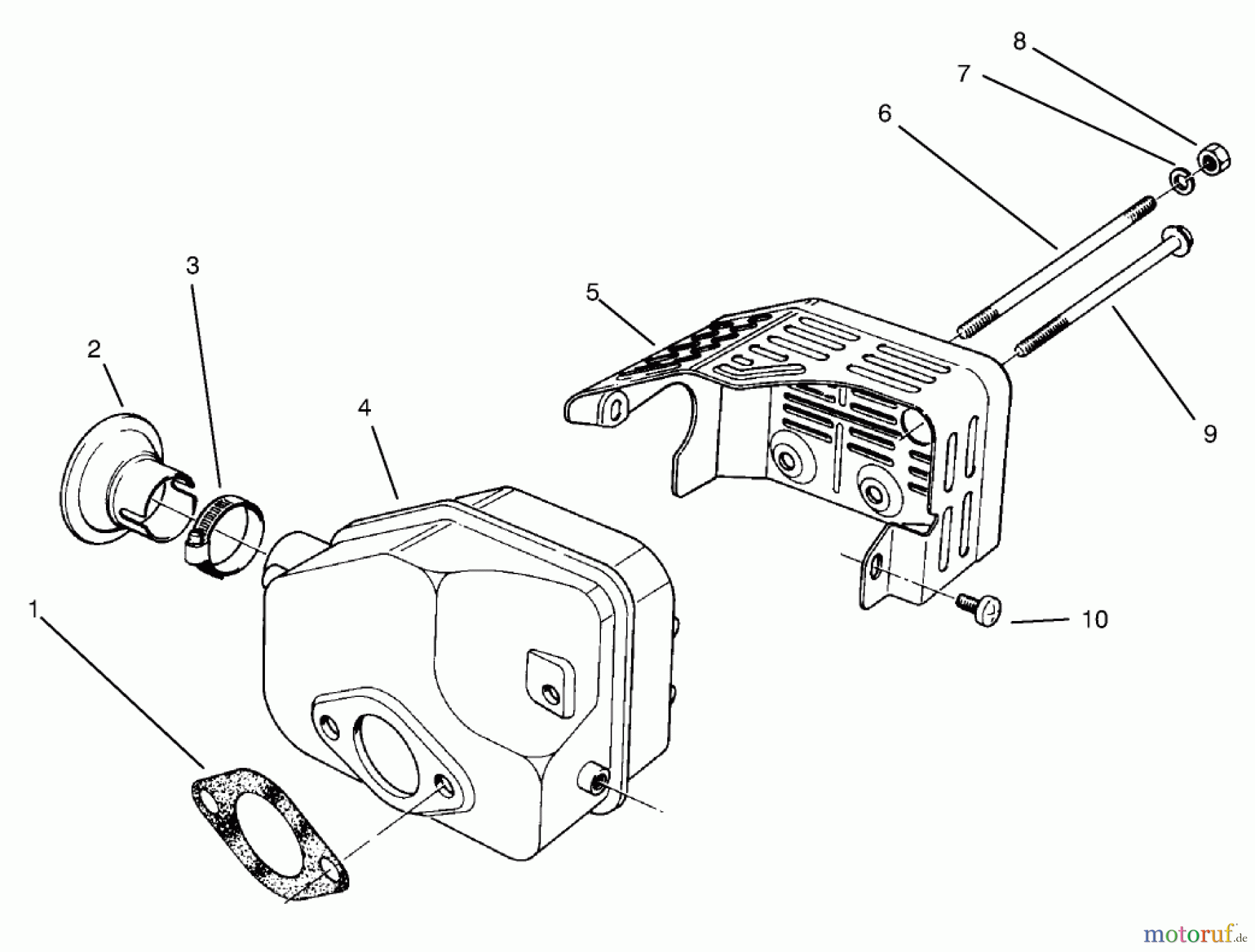  Rasenmäher 22045B - Toro Walk-Behind Mower (SN: 6900001 - 6999999) (1996) MUFFLER ASSEMBLY (MODEL NO. 47PS5-7)(MODEL NO. 22045B)(MODEL NO. 47PT6-7)(MODEL NO. 22045)