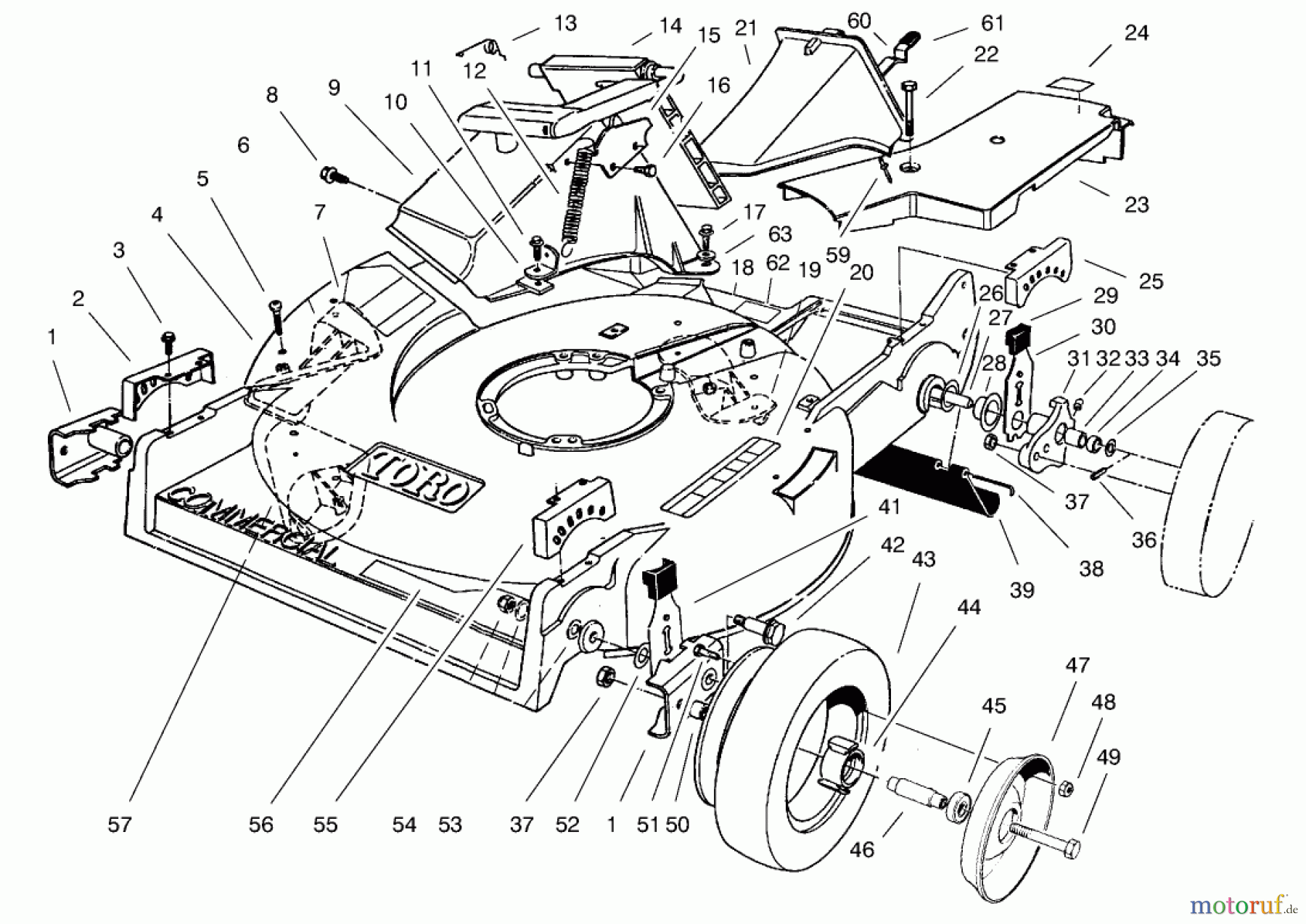  Rasenmäher 22140 - Toro Recycler Mower (SN: 790000001 - 799999999) (1997) HOUSING ASSEMBLY