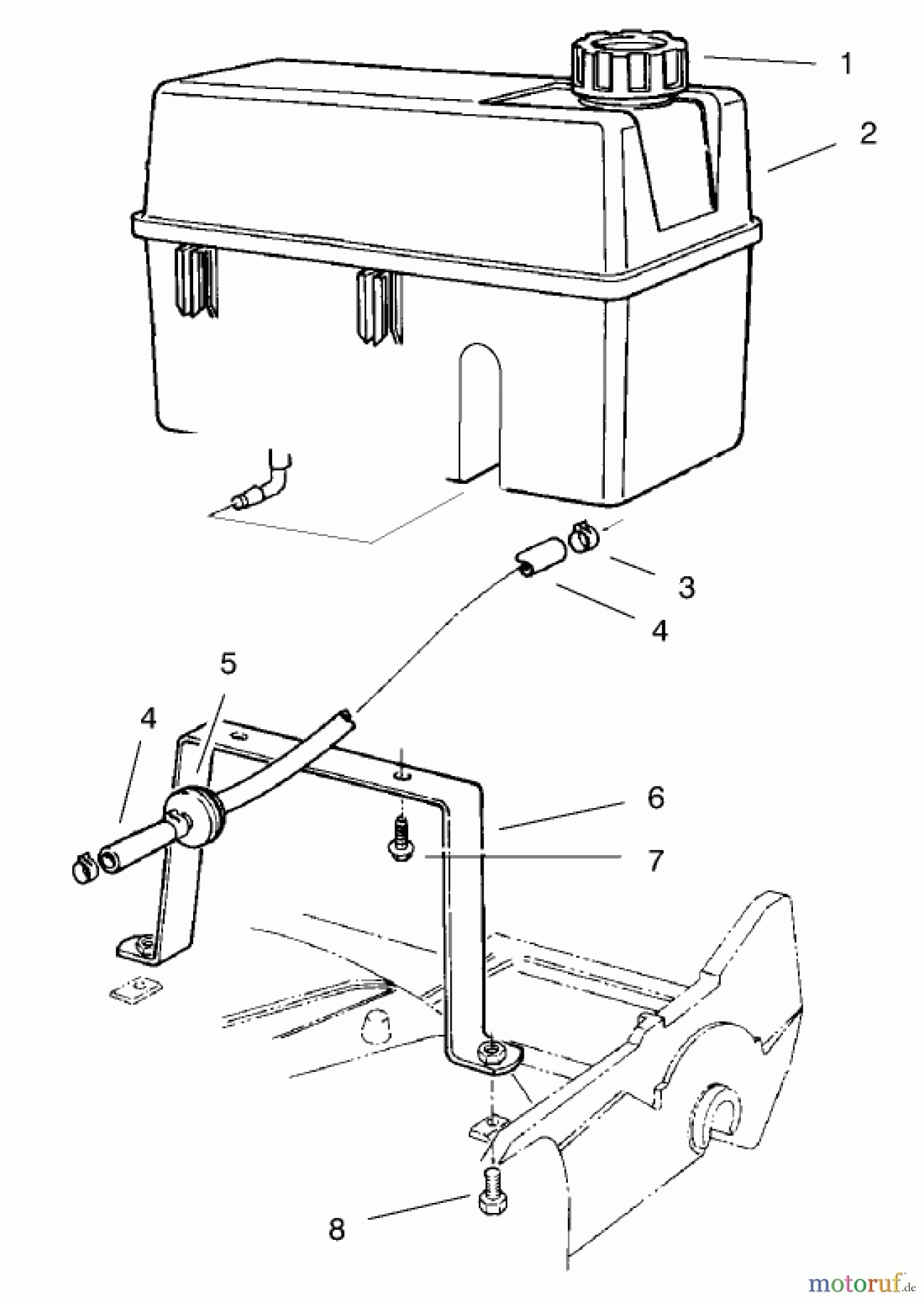  Rasenmäher 22141 - Toro Walk-Behind Mower (SN: 790000001 - 799999999) (1997) GAS TANK ASSEMBLY