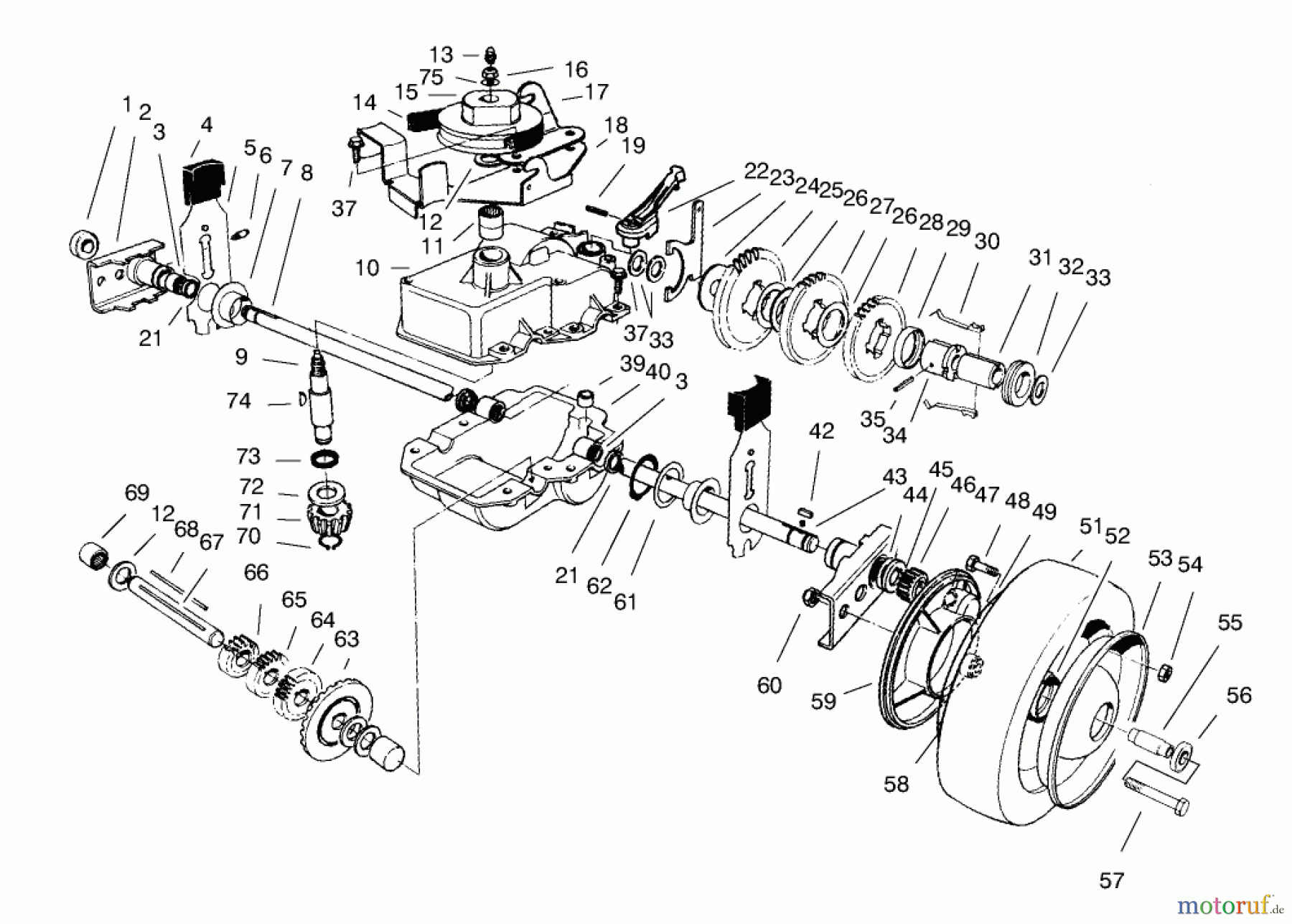  Rasenmäher 22141 - Toro Walk-Behind Mower (SN: 790000001 - 799999999) (1997) GEAR CASE ASSEMBLY