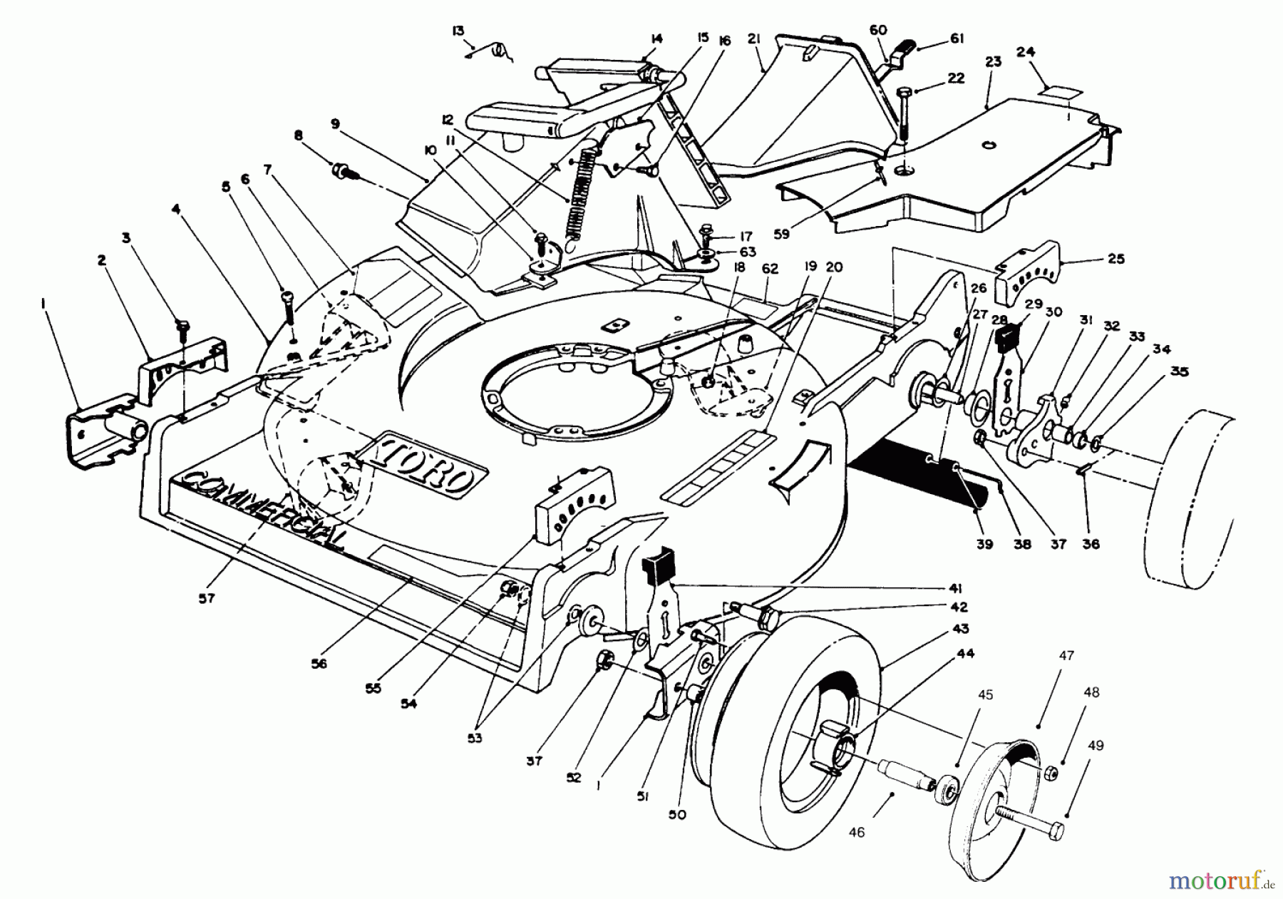  Rasenmäher 22145 - Toro Walk-Behind Mower (SN: 69000001 - 69999999) (1996) HOUSING ASSEMBLY