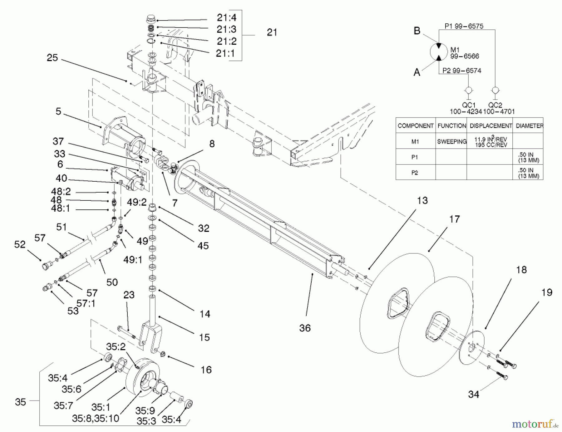  Compact Utility Attachments 22415 - Toro Rotary Broom, Dingo Compact Utility Loader (SN: 220000001 - 220999999) (2002) ROTOR ASSEMBLY