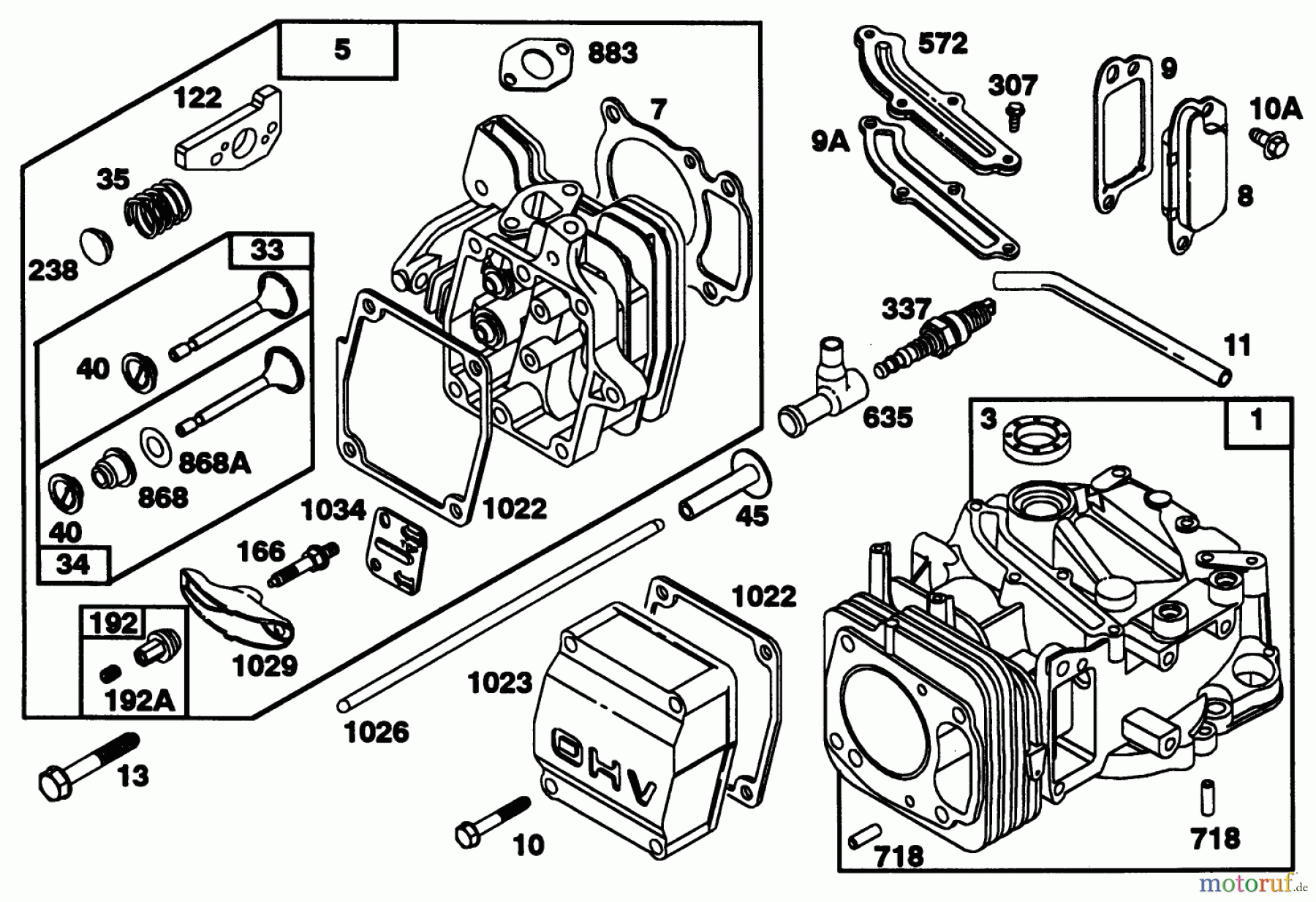  Rasenmäher 22151 - Toro Walk-Behind Mower (SN: 3900001 - 3900855) (1993) ENGINE GTS 150 77-9140 #1