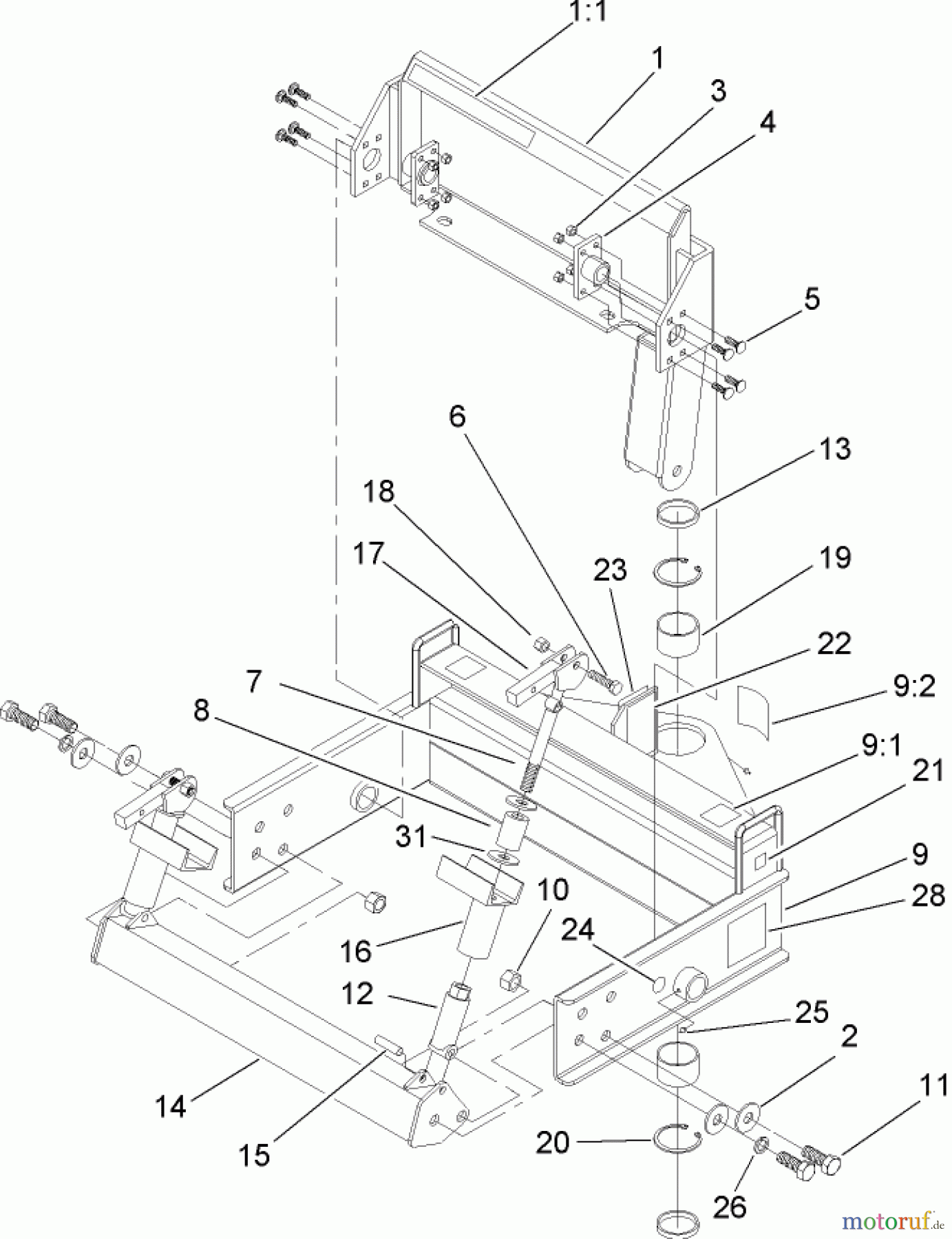  Compact Utility Attachments 22415 - Toro Rotary Broom, Dingo Compact Utility Loader (SN: 260000001 - 260999999) (2006) MAIN MOUNT ASSEMBLY