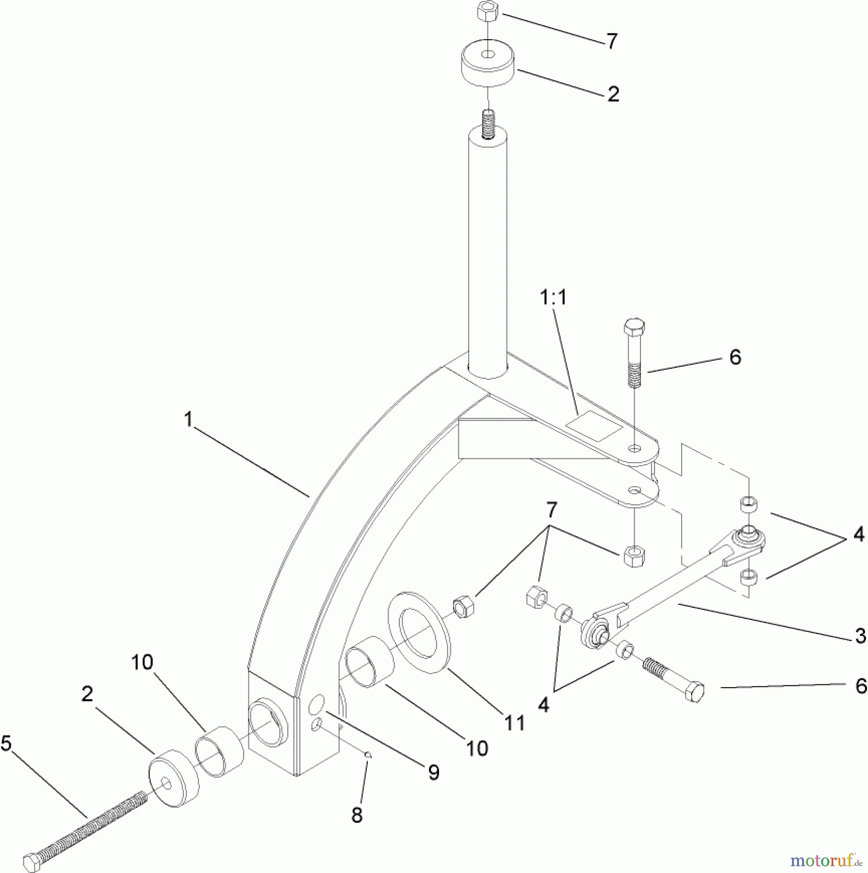  Compact Utility Attachments 22415 - Toro Rotary Broom, Dingo Compact Utility Loader (SN: 260000001 - 260999999) (2006) PIVOT ASSEMBLY