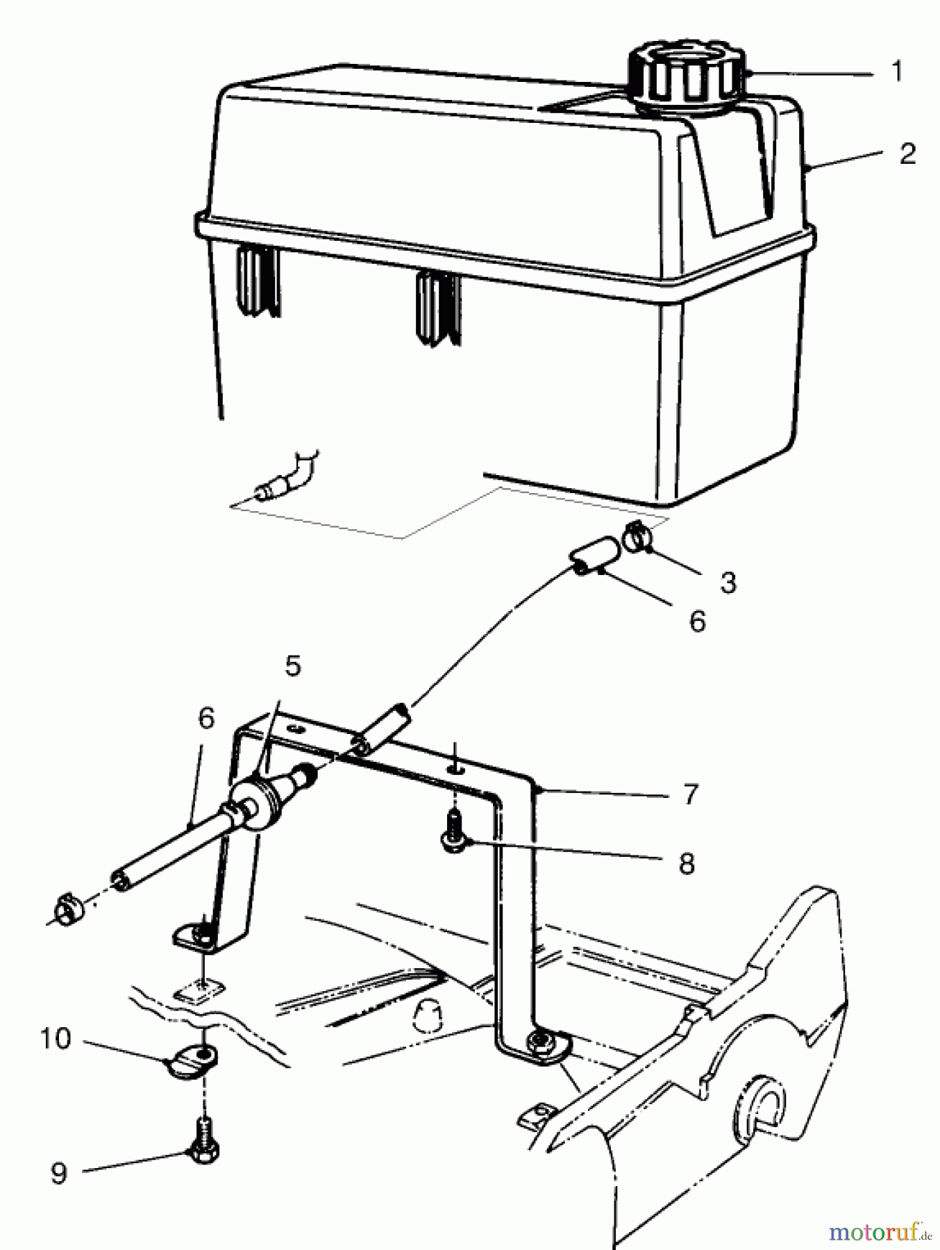  Rasenmäher 22154 - Toro Walk-Behind Mower (SN: 7900001 - 7999999) (1997) GAS TANK ASSEMBLY