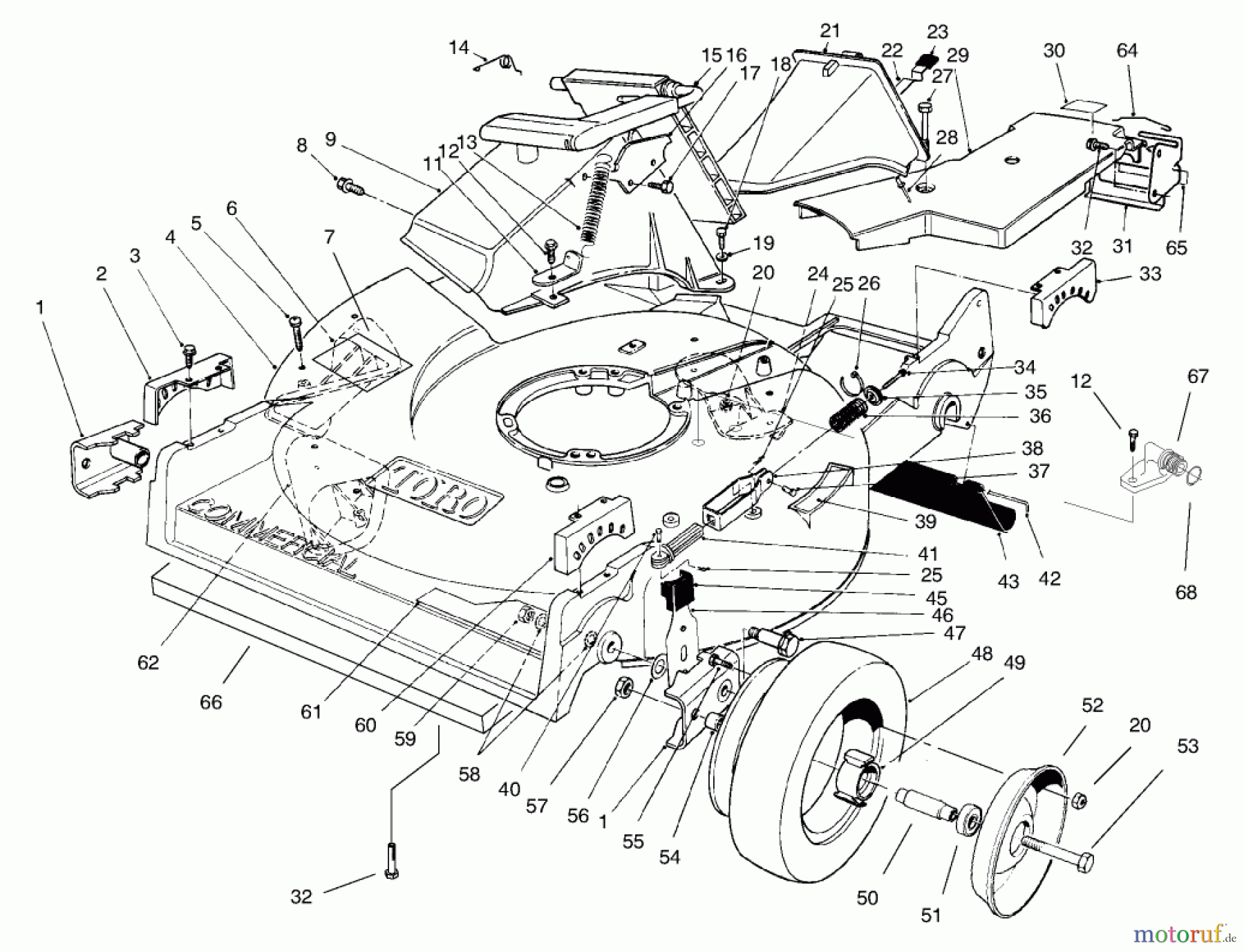  Rasenmäher 22154 - Toro Walk-Behind Mower (SN: 7900001 - 7999999) (1997) HOUSING ASSEMBLY