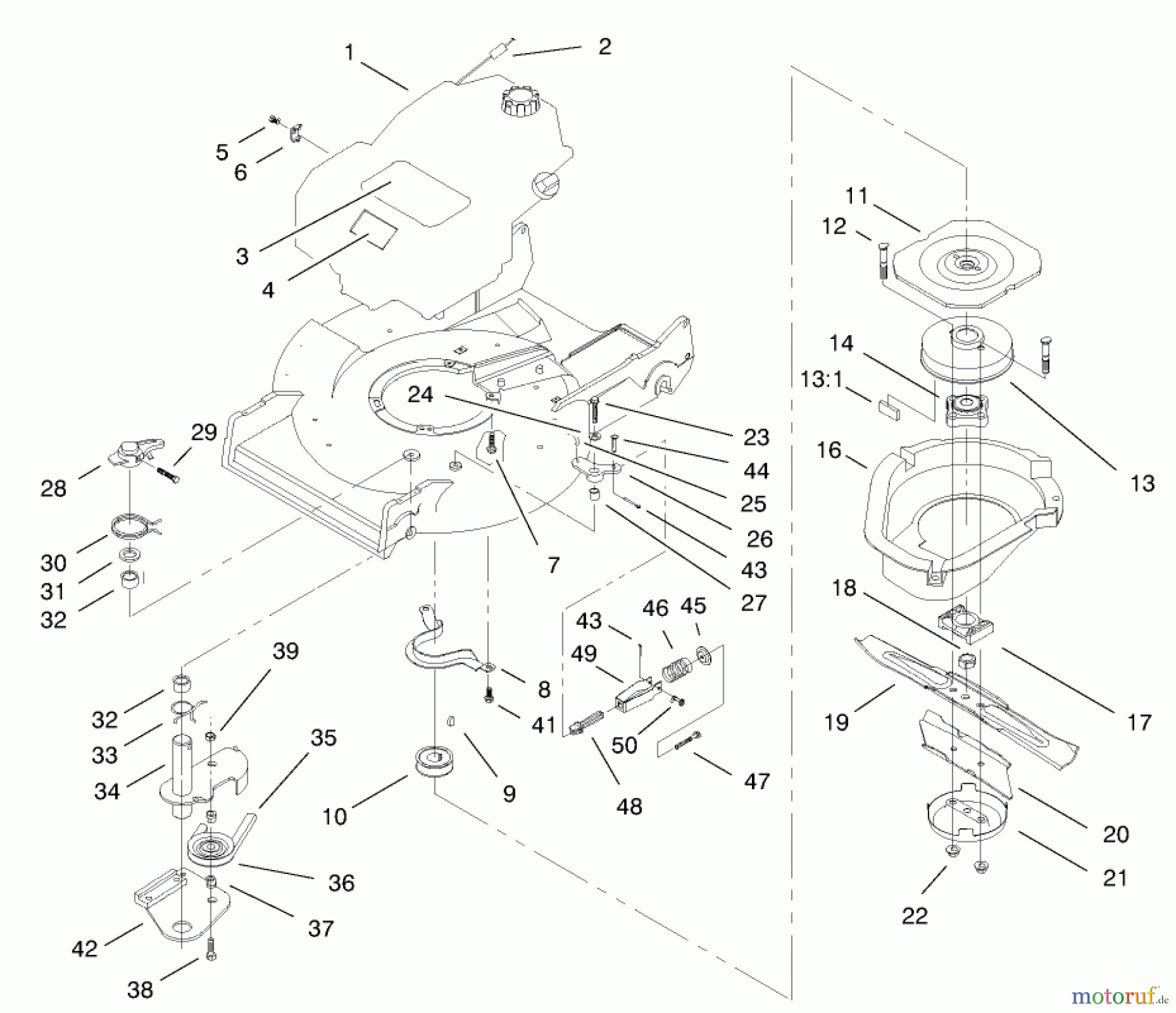  Rasenmäher 22157 - Toro 53cm Recycler/Rear-Bagger Mower (SN: 220000001 - 220999999) (2002) BLADE BRAKE CLUTCH ASSEMBLY