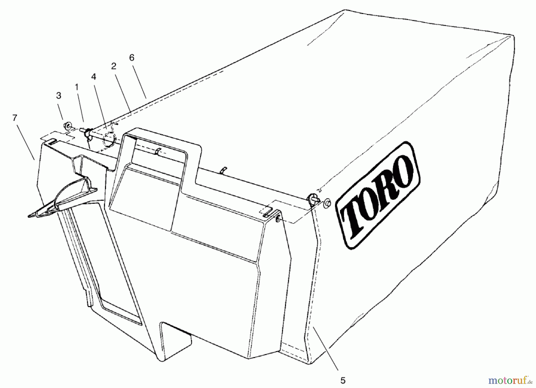  Rasenmäher 22157 - Toro 53cm Recycler/Rear-Bagger Mower (SN: 8900001 - 8999999) (1998) GRASS BAG ASSEMBLY NO. 106-0975