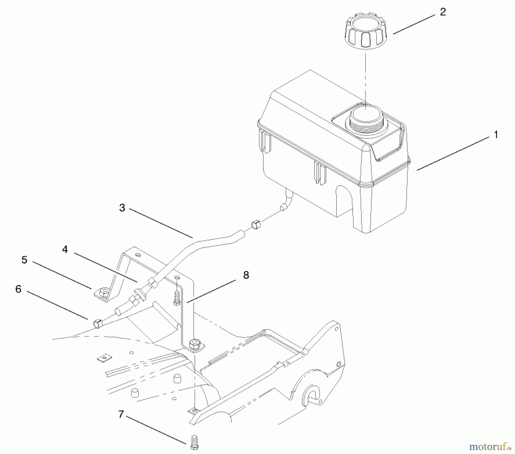  Rasenmäher 22161 - Toro Recycler Mower (SN: 200000001 - 200999999) (2000) GAS TANK ASSEMBLY