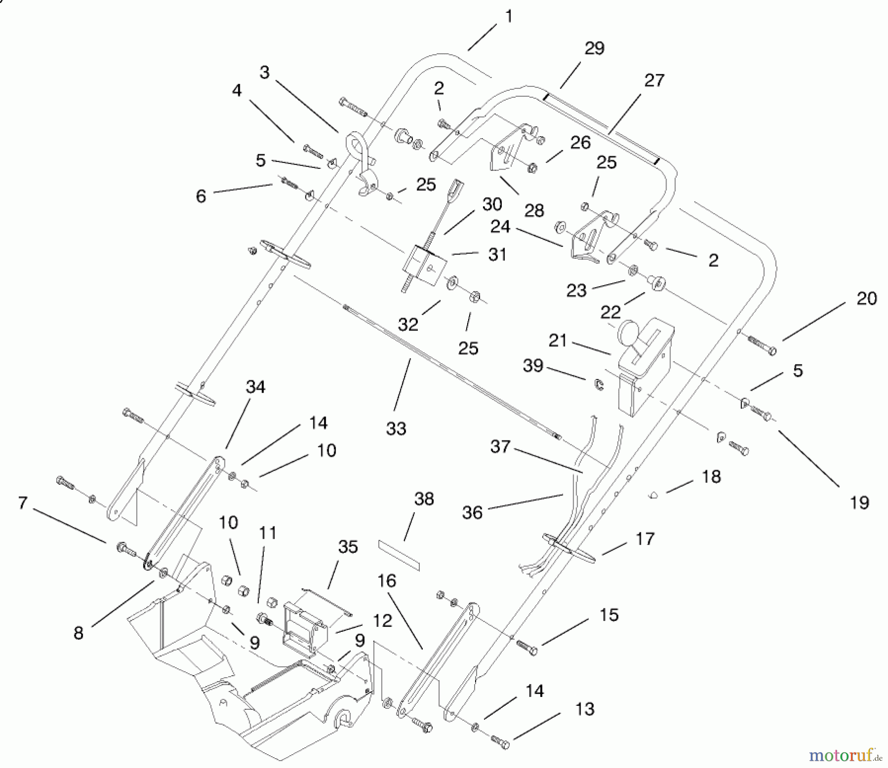  Rasenmäher 22161 - Toro Recycler Mower (SN: 200000001 - 200999999) (2000) HANDLE ASSEMBLY