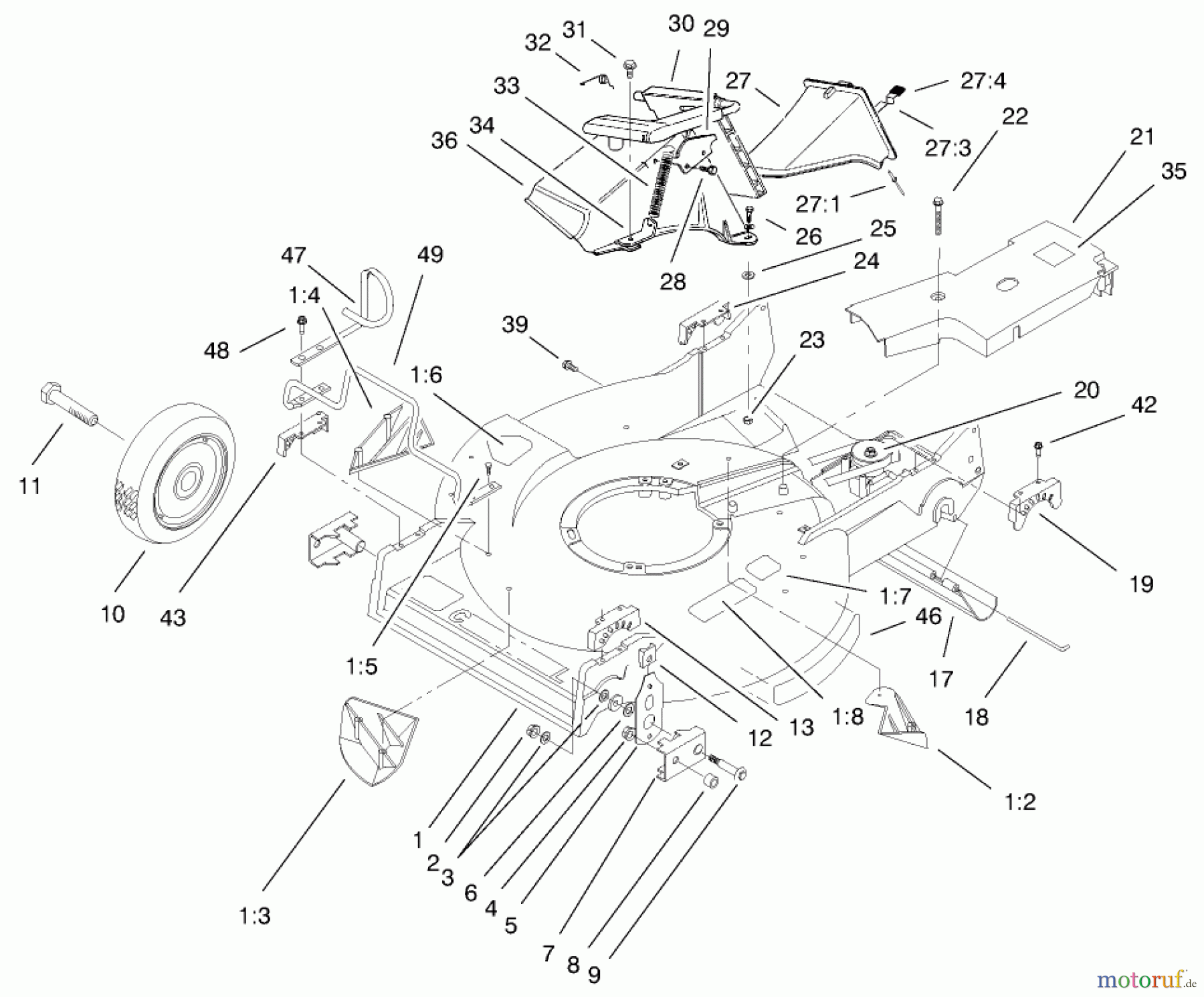  Rasenmäher 22161 - Toro Recycler Mower (SN: 200000001 - 200999999) (2000) HOUSING ASSEMBLY