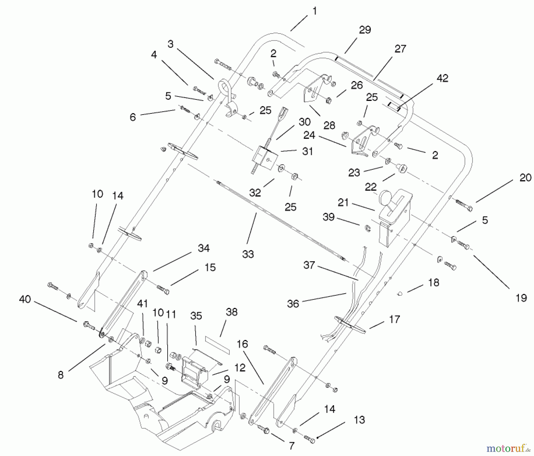  Rasenmäher 22161 - Toro Recycler Mower (SN: 210000001 - 210999999) (2001) HANDLE ASSEMBLY