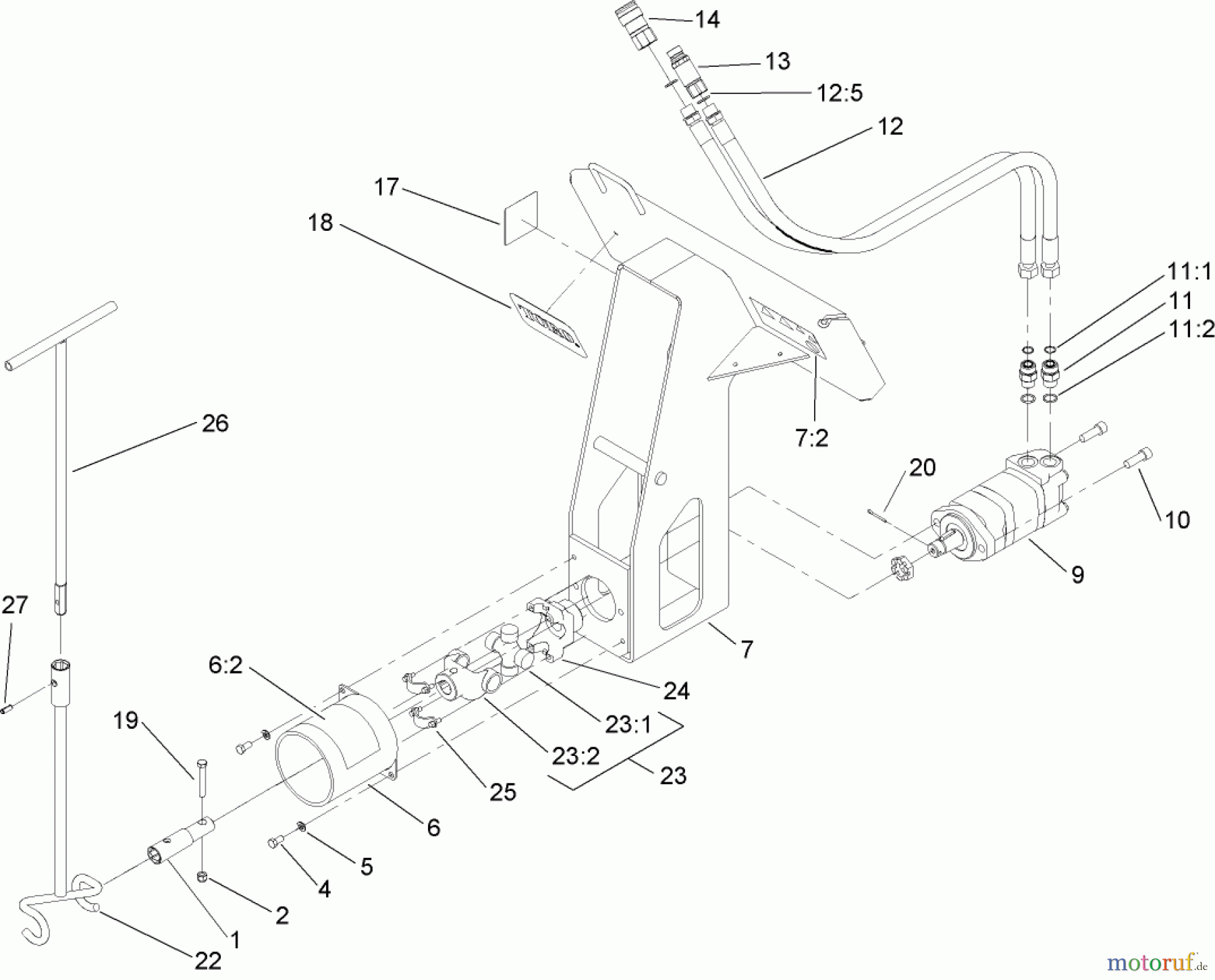  Compact Utility Attachments 22420 - Toro Bore Drive Head Attachment, Dingo Compact Utility Loader (SN: 240000001 - 240999999) (2004) BORE DRIVE HEAD ASSEMBLY