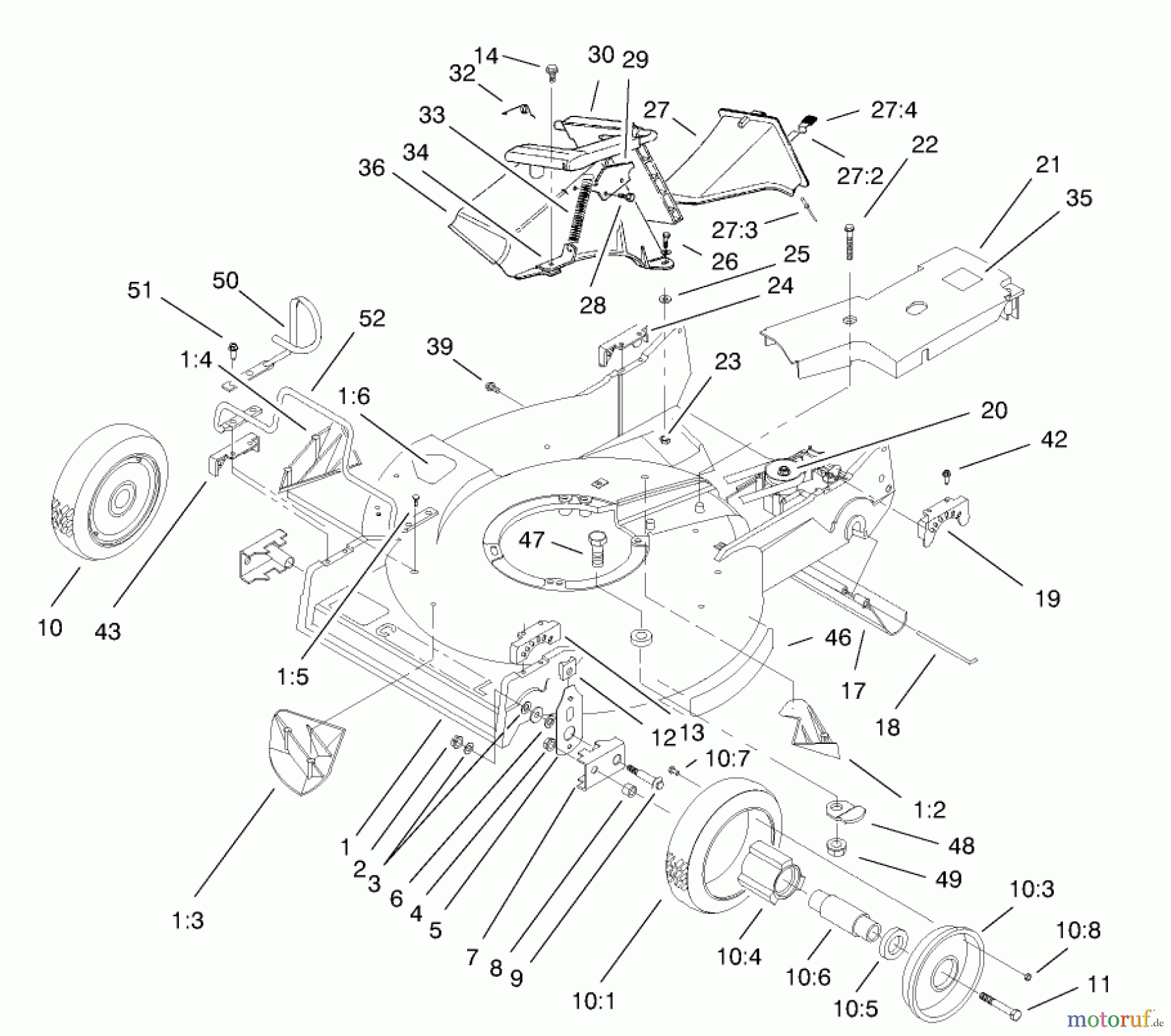  Rasenmäher 22162 - Toro Recycler Mower (SN: 200000001 - 200999999) (2000) HOUSING ASSEMBLY