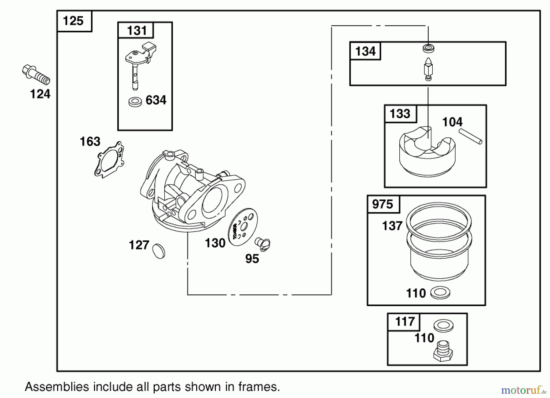  Rasenmäher 22162 - Toro Recycler Mower (SN: 210000001 - 210999999) (2001) CARBURETOR ASSEMBLY