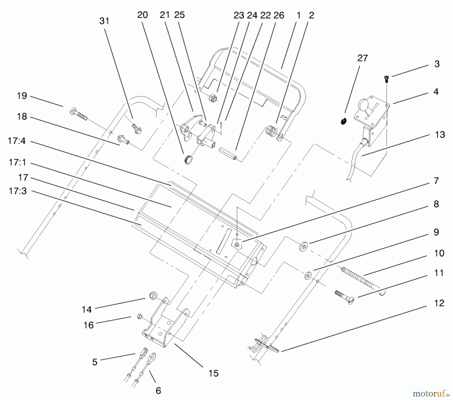  Rasenmäher 22162 - Toro Recycler Mower (SN: 210000001 - 210999999) (2001) HANDLE CONTROL ASSEMBLY